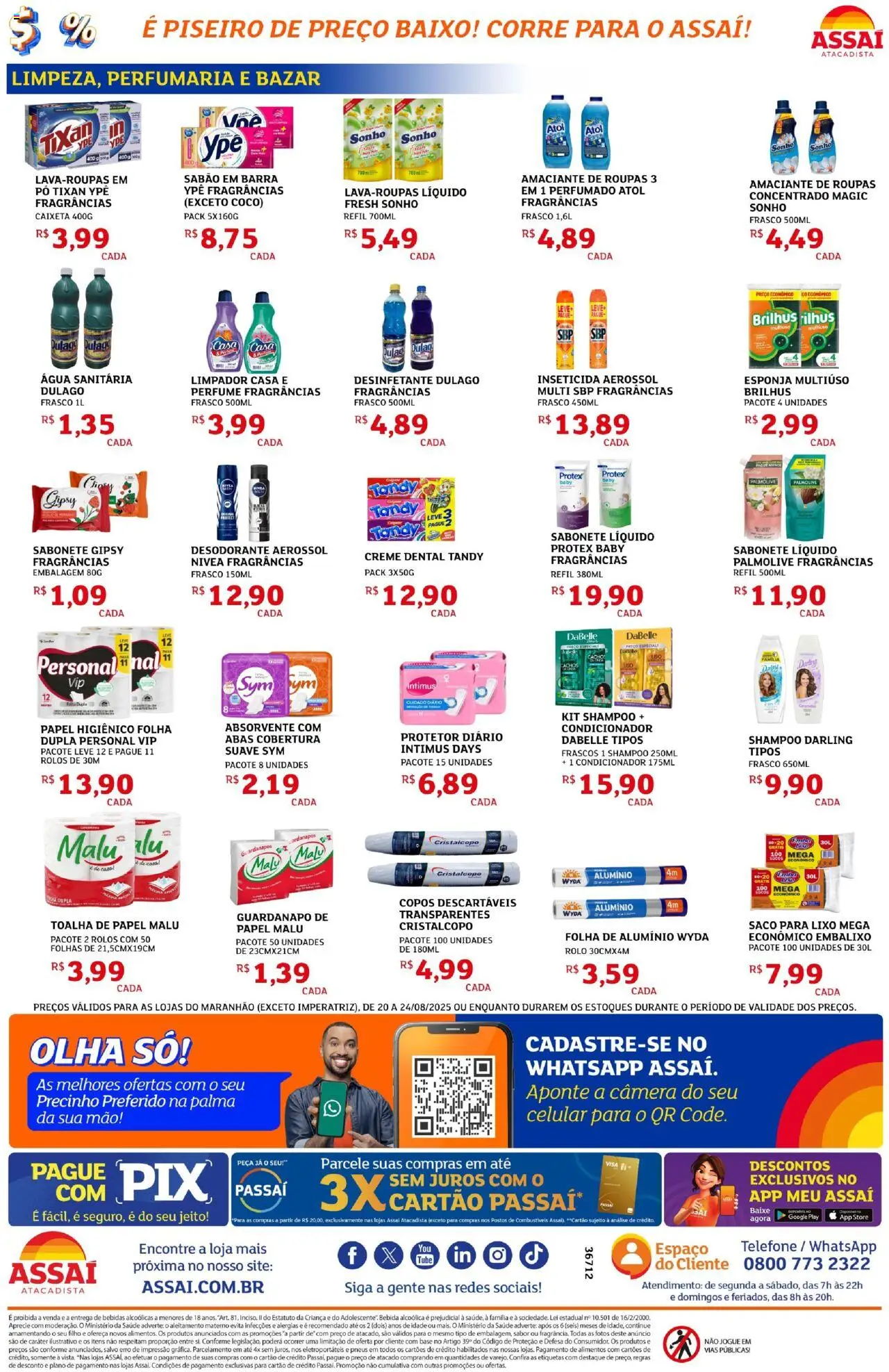 Assaí Atacadista Folheto - válido de 20.08.2025 | Página: 4 | Produtos: Celular, Condicionador, Desodorante, Sabonete líquido