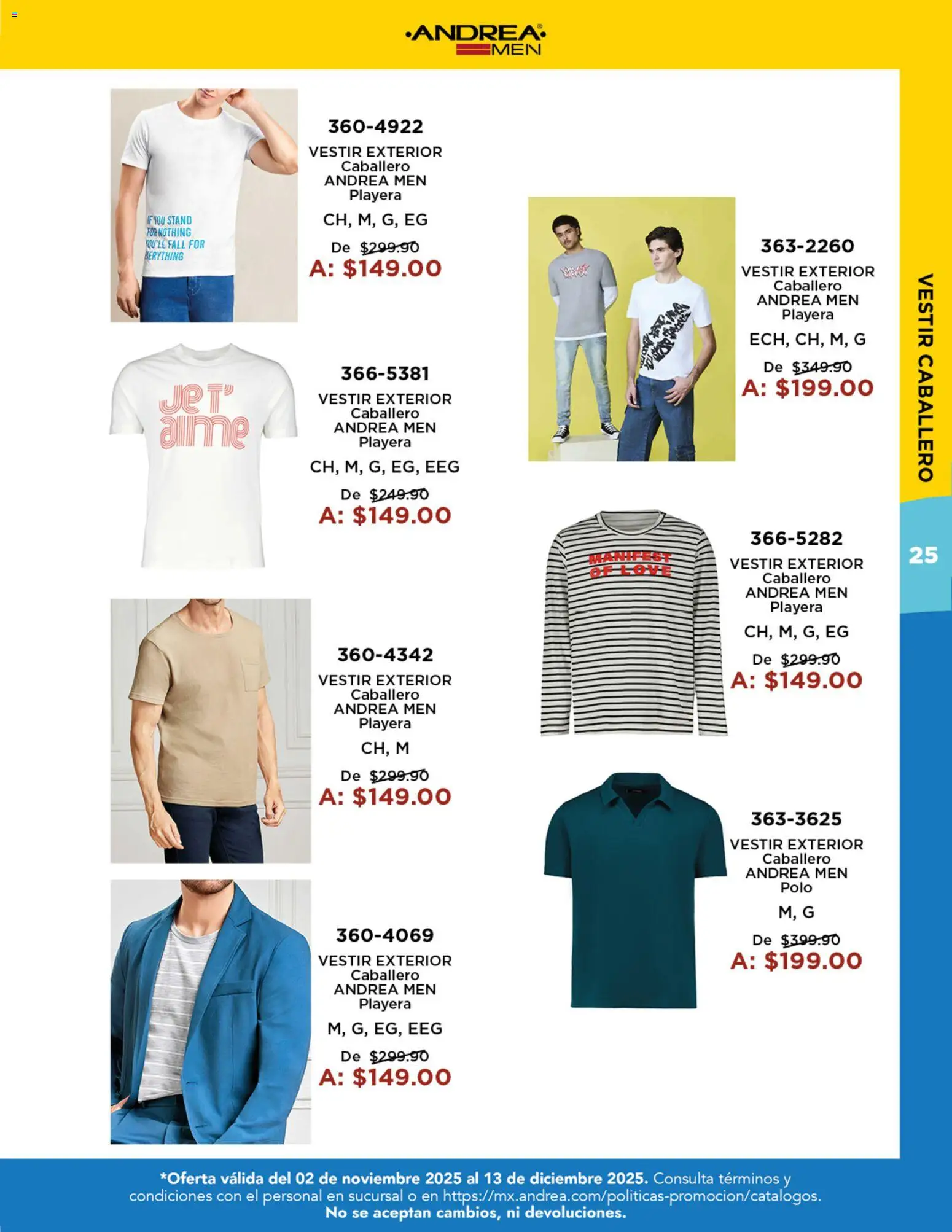 Nuevas ofertas de Andrea válidas en toda la República Mexicana desde el 02.11.2025. ¡Encuentra las mejores ofertas en Andrea catálogo Precios Especiales! | Página: 25 | Productos: Playera