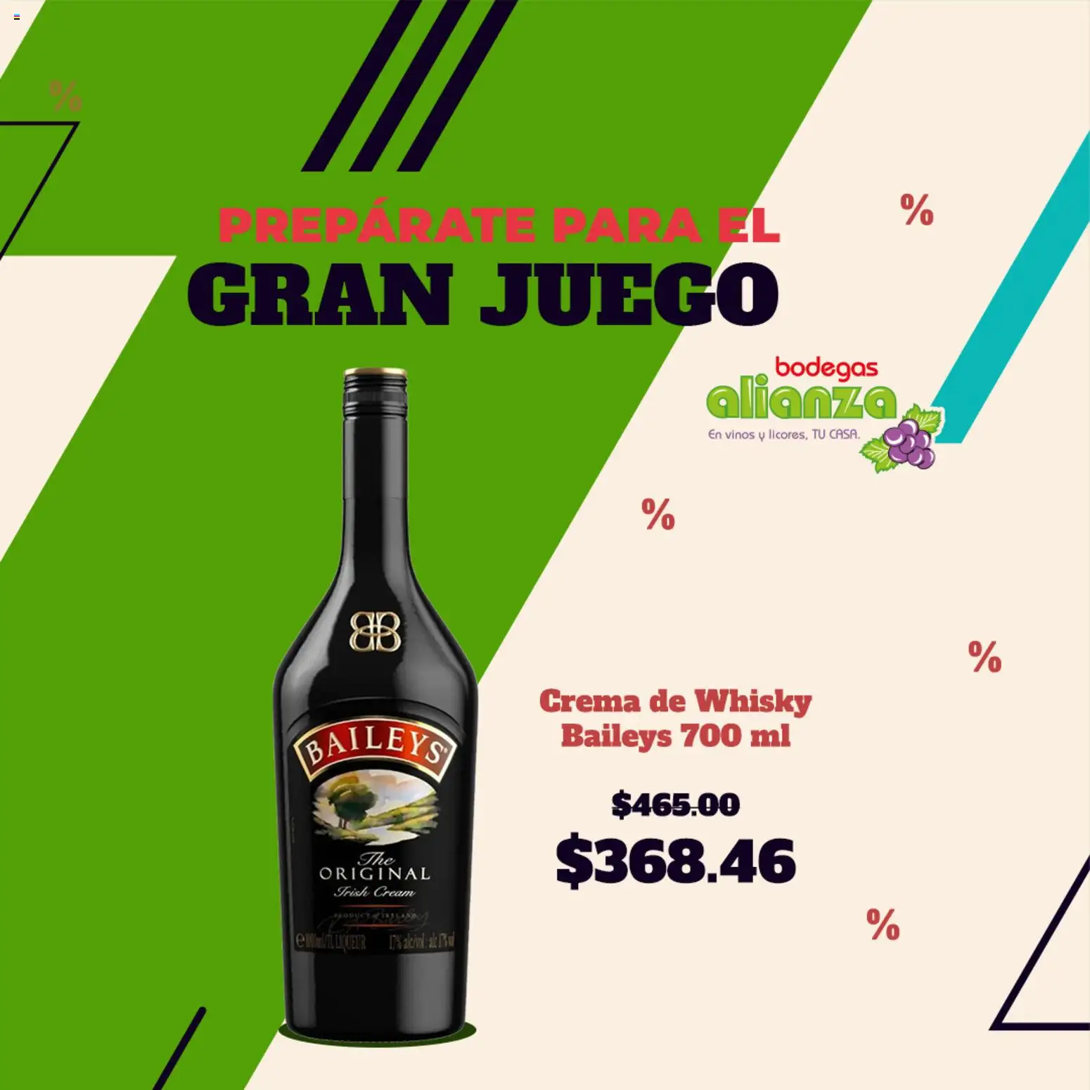 Nuevas ofertas de Bodegas Alianza válidas en toda la República Mexicana desde el 29.01.2026. ¡Encuentra las mejores ofertas en Bodegas Alianza catálogo Prepárate para el Gran Juego! | Página: 2 | Productos: Crema, Juego, Whisky