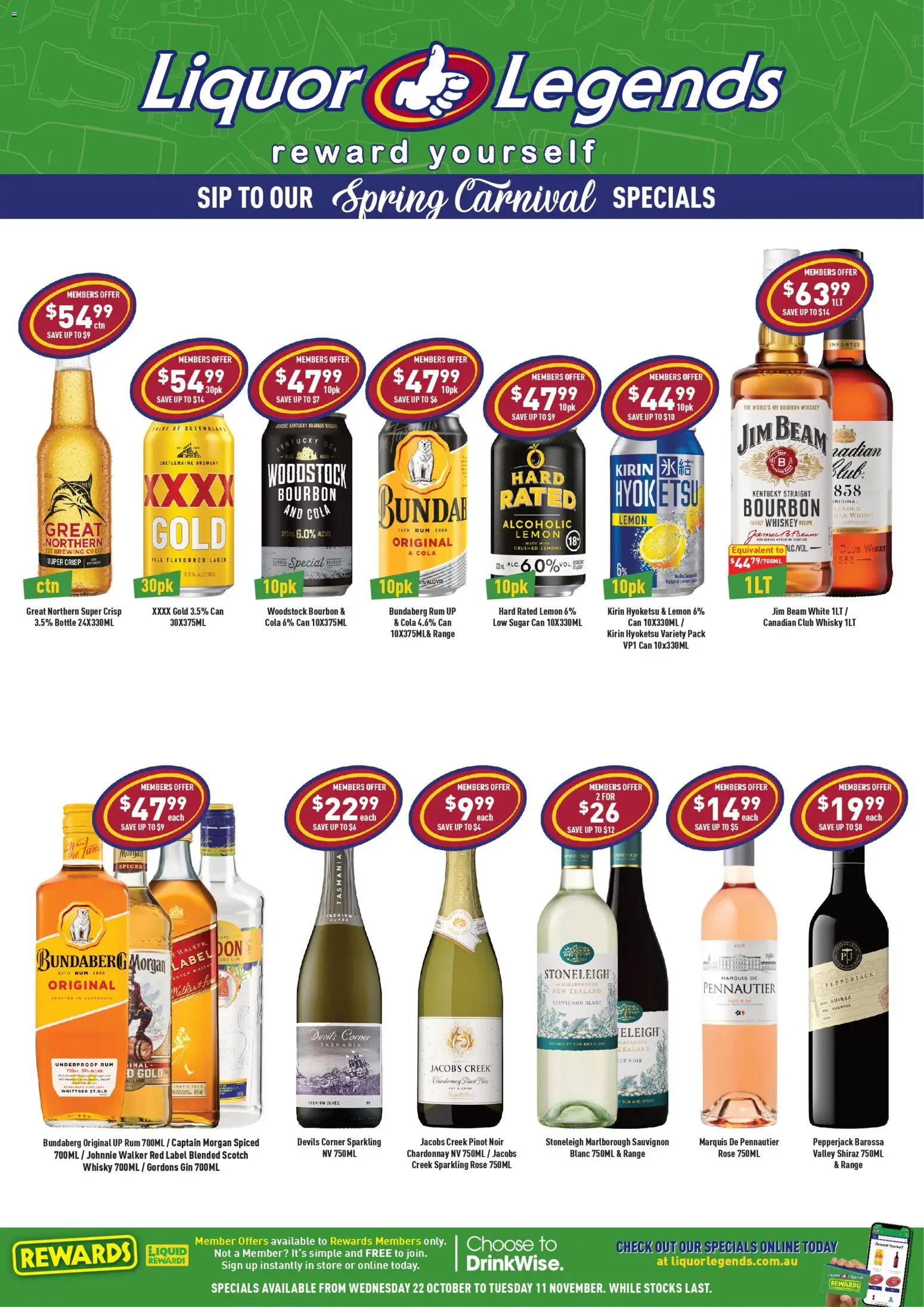 Liquor Legends catalogue - valid from 22.10.2025 | Page: 1 | Products: Whiskey, Rum, Lemon, Scotch