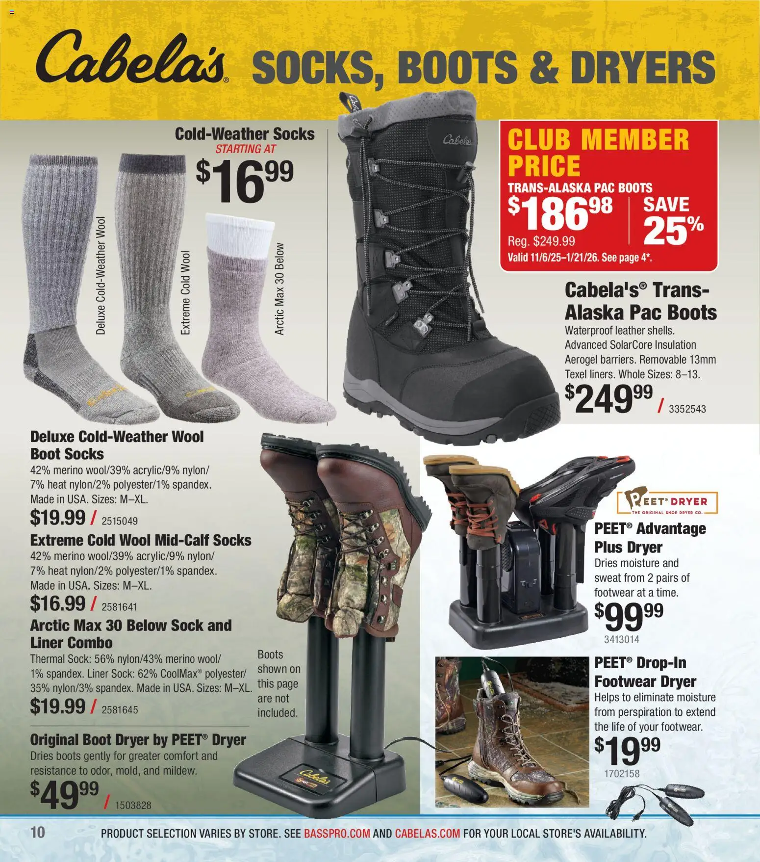 Cabela's Ice Fishing 25 - valid from 01.11.2025 | Page: 10 | Products: Socks, Boots, Dryer