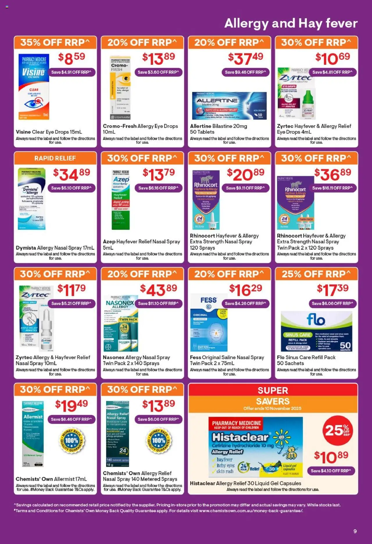 Discount Drug Stores catalogue - valid from 08.10.2025 | Page: 10 | Products: Nasal spray, Sinus, Tablets, Allergy