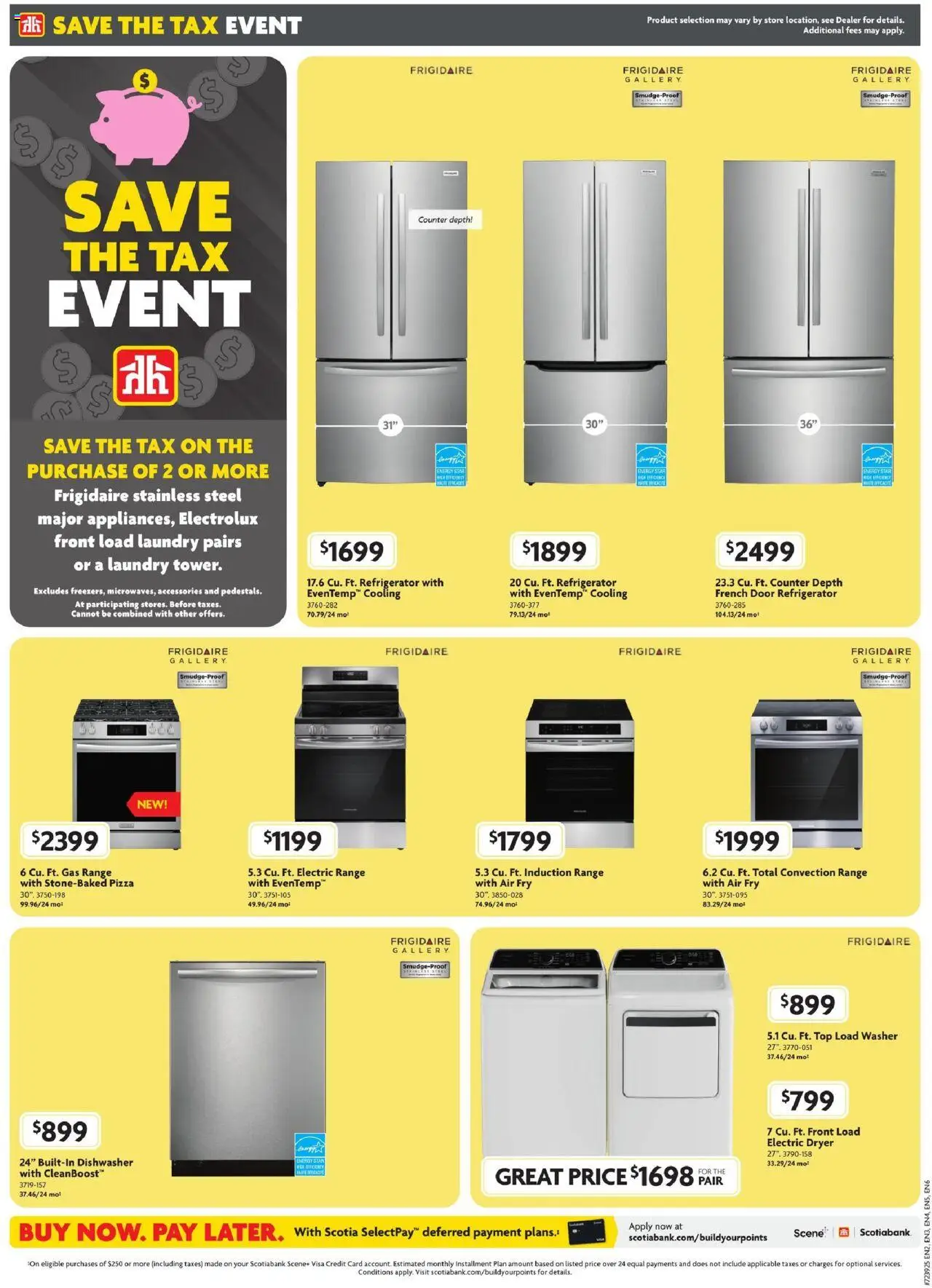Home Hardware flyer valid from 25.09.2025 | Page: 2 | Products: Refrigerator, Dryer, Dishwasher, Pizza