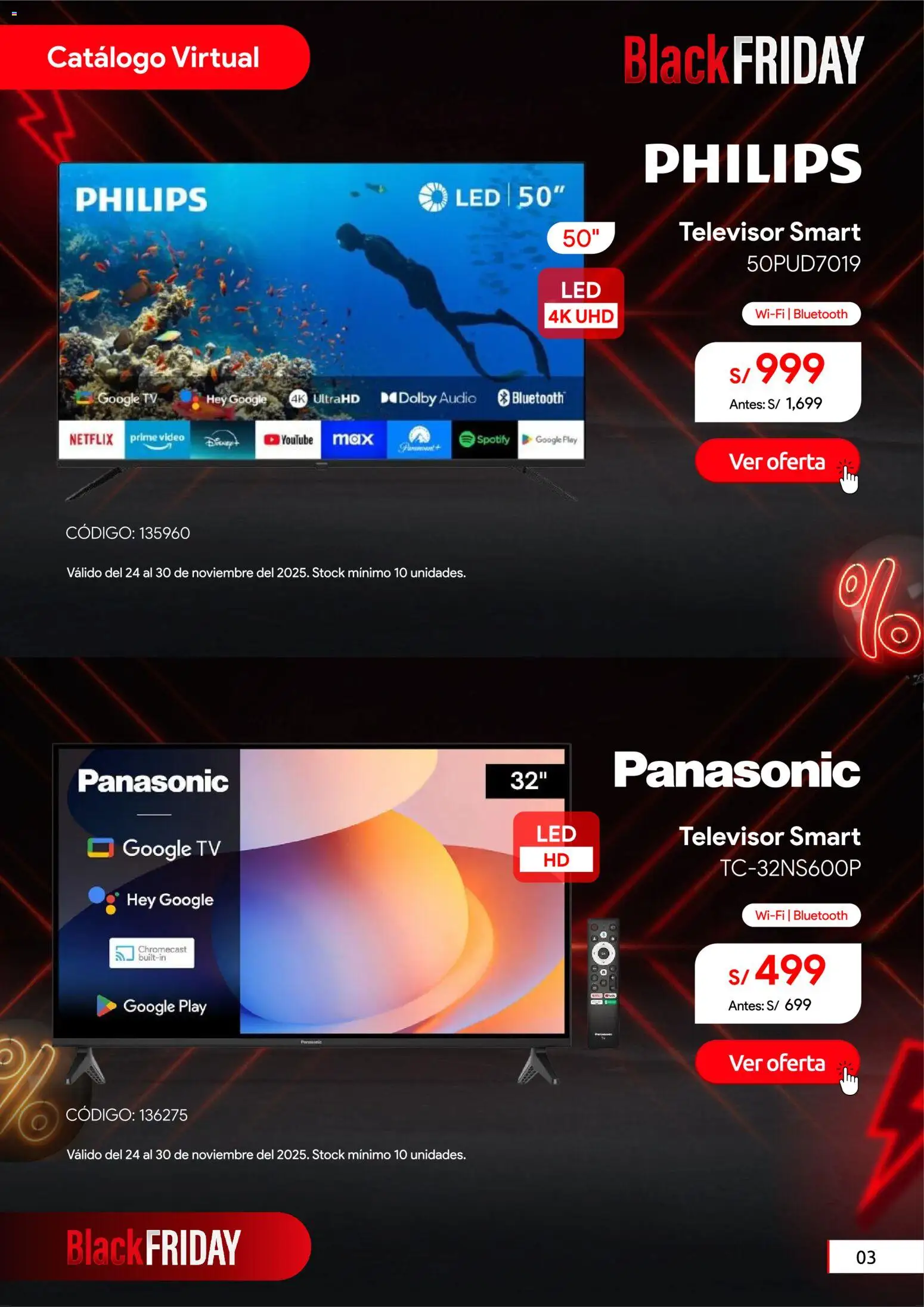 Catálogo Hiraoka válido desde 24.11.2025 | Página: 4 | Productos: Televisor, Video, Audio