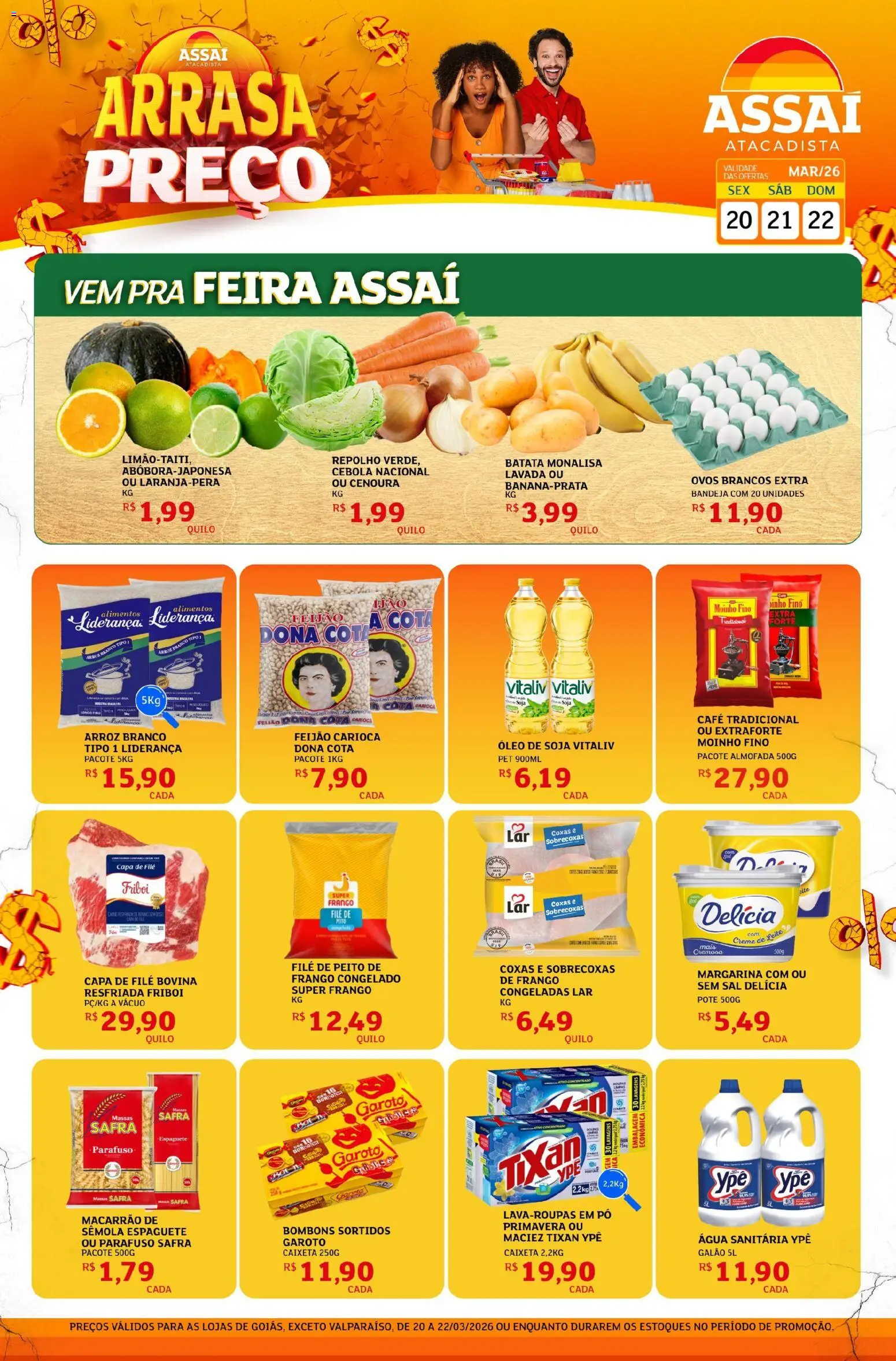 Assaí Atacadista Folheto - válido de 20.03.2026 | Página: 1 | Produtos: Espaguete, Almofada, Leite, Café