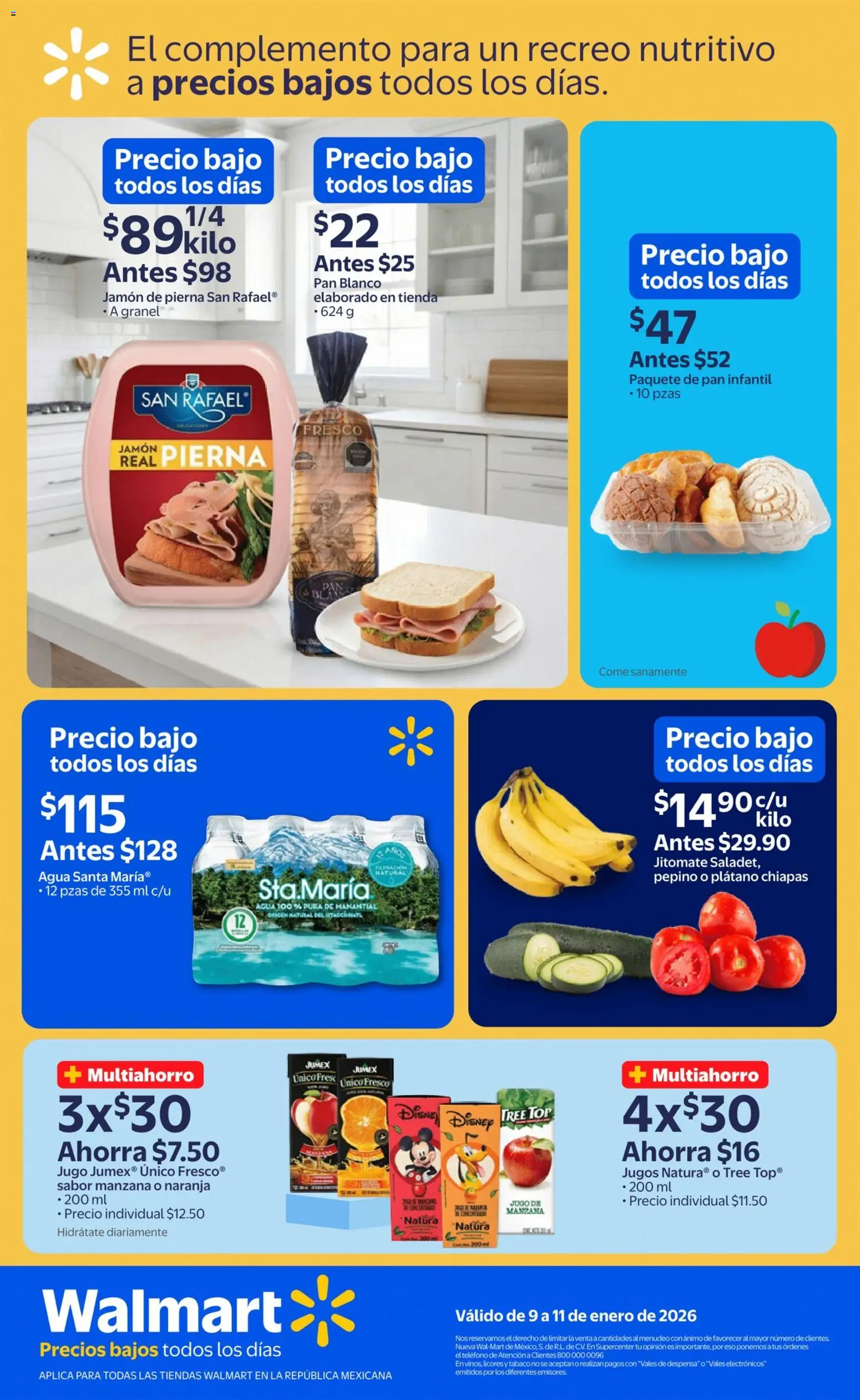 Nuevas ofertas de Walmart válidas en toda la República Mexicana desde el 09.01.2026. ¡Encuentra las mejores ofertas en Walmart catálogo Ofertas! | Página: 6 | Productos: Manzana, Pan, Jamón, Teléfono