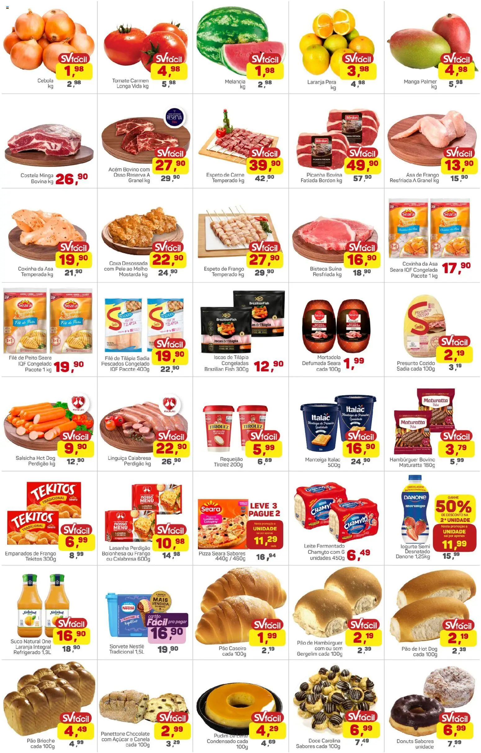 Supermercados São Vicente Folheto - válido de 09.01.2026 | Página: 2 | Produtos: Cebola, Panettone, Chocolate, Suco