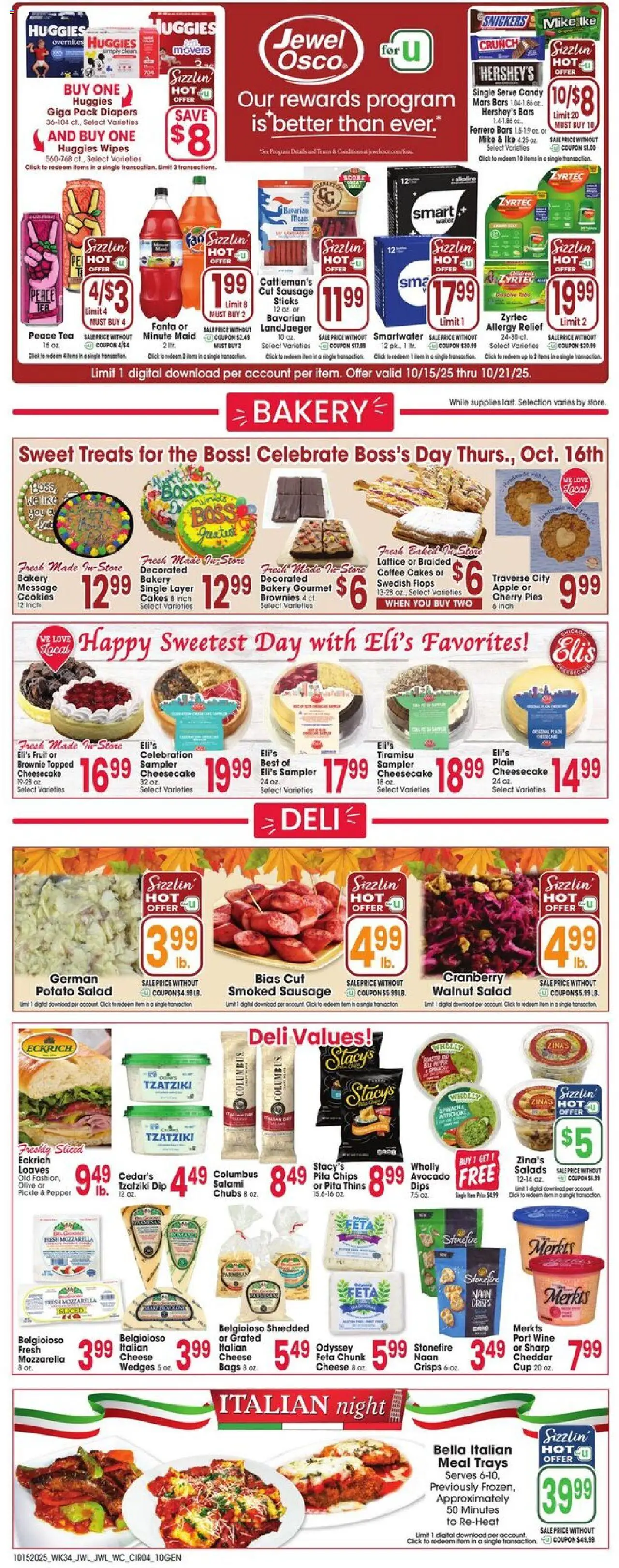 Jewel Osco Weekly Ad - IA - valid from 15.10.2025 | Page: 4 | Products: Cheese, Cookies, Pepper, Sausage