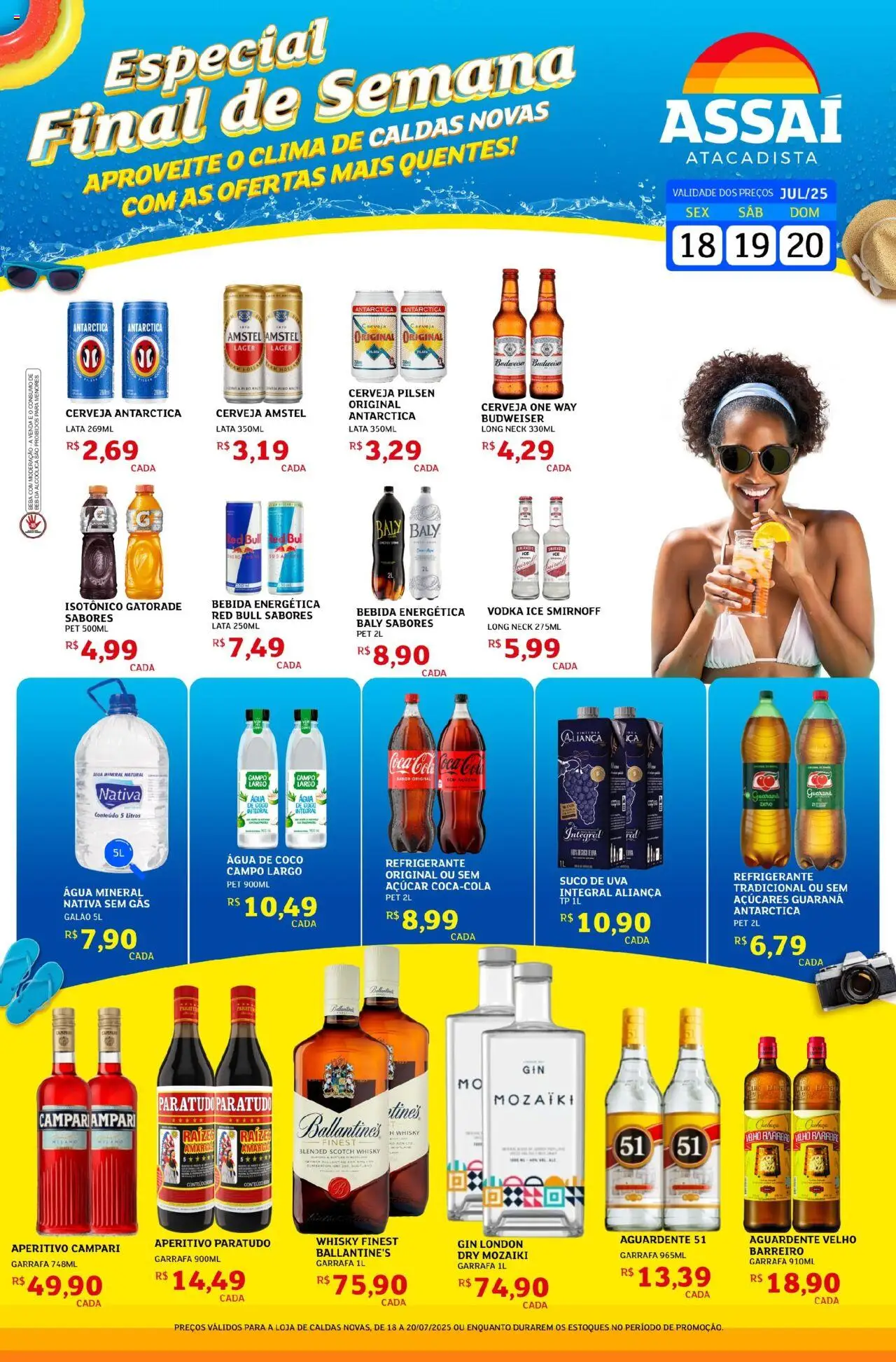 Assaí Atacadista Folheto - válido de 18.07.2025 | Página: 1 | Produtos: Whisky, Suco, Vodka, Isotônico