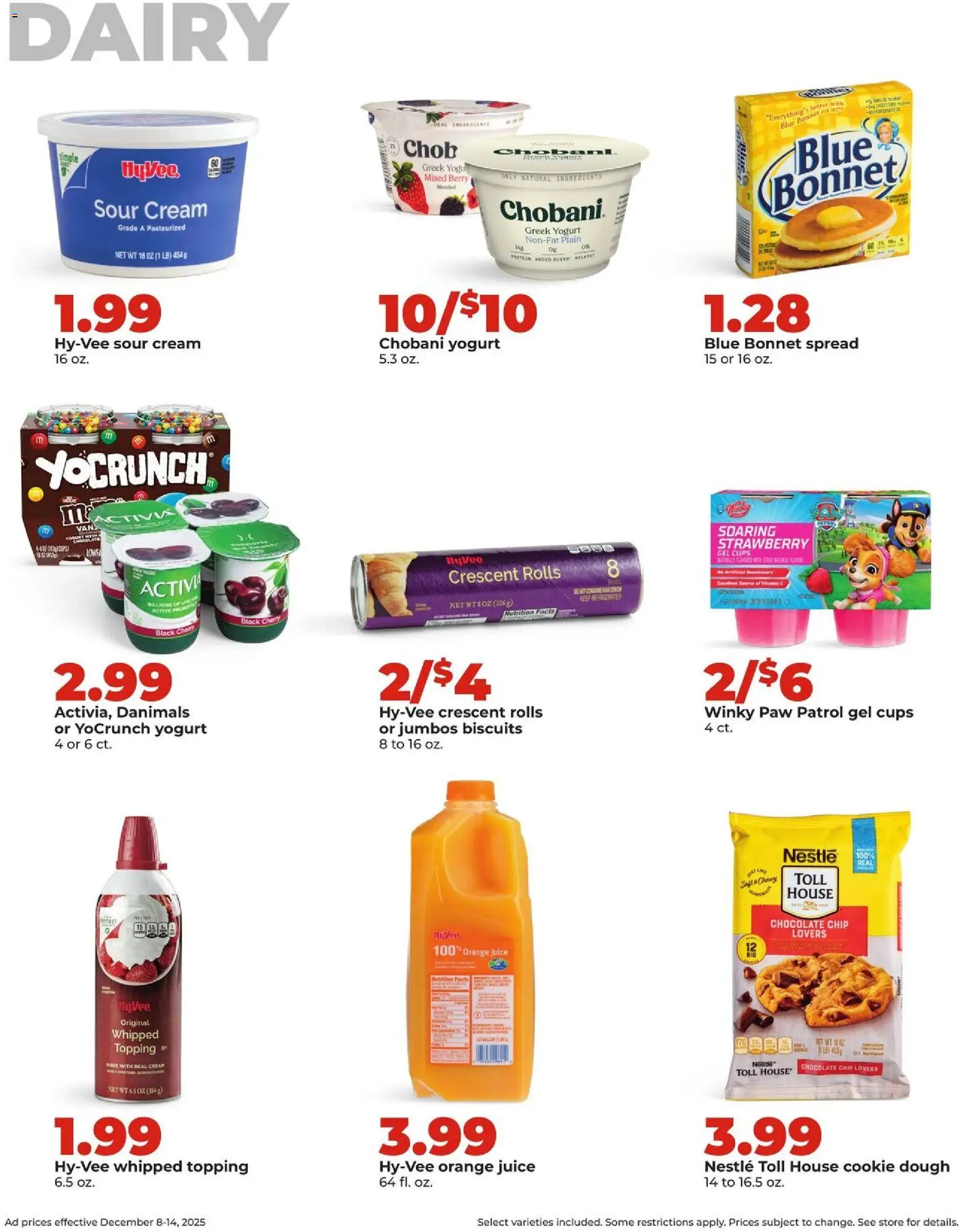 HyVee Weekly Ad - valid from 08.12.2025 | Page: 31 | Products: Couch, Chocolate, Sour cream, Chocolate Chip