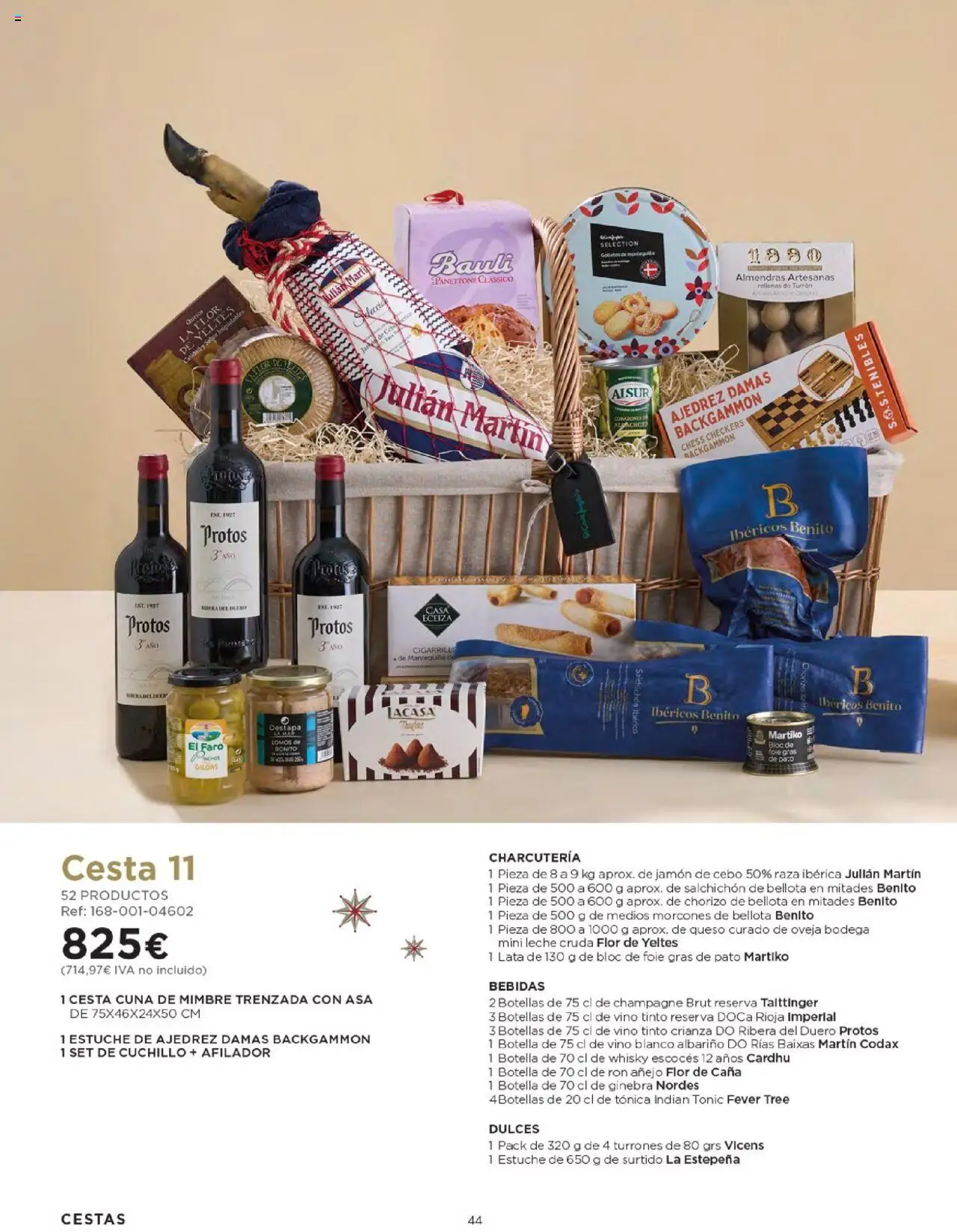 Nuevas ofertas de El Corte Inglés válidas en toda la República Mexicana desde el 03.10.2025. ¡Encuentra las mejores ofertas en El Corte Inglés - Catálogo Cestas Navidad 2025! | Página: 44 | Productos: Dulces, Ginebra, Vino, Cuna