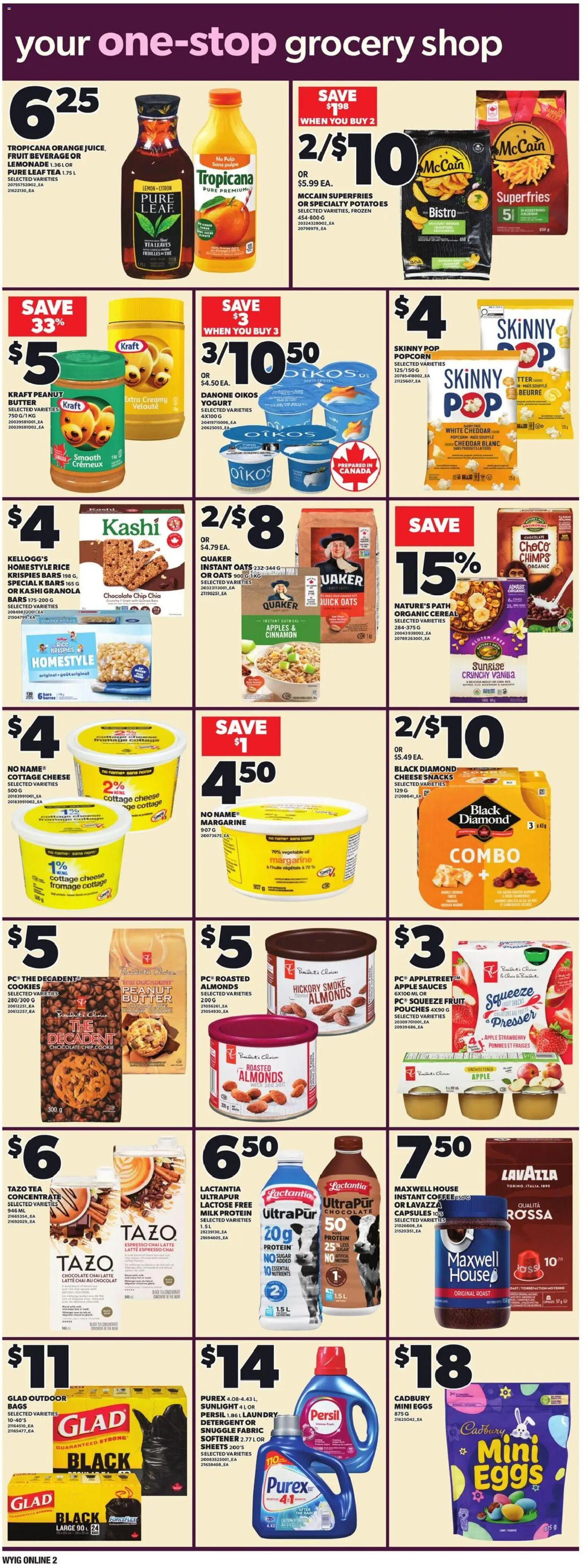 Loblaws flyer valid from 19.02.2026 | Page: 9 | Products: Tea, Fabric softener, Detergent, Butter