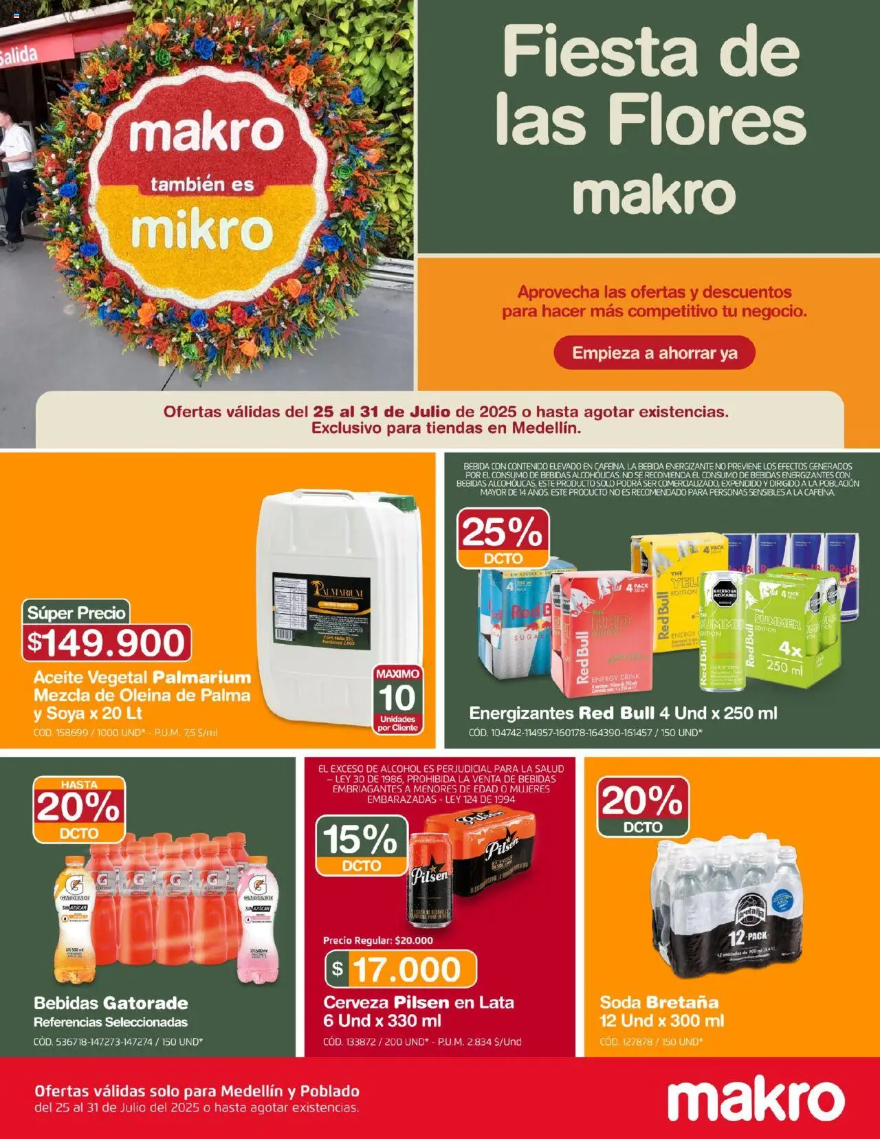Makro revista - valida desde el 25.07.2025 | Página: 1 | Productos: Azucar, Soda, Aceite, Cerveza