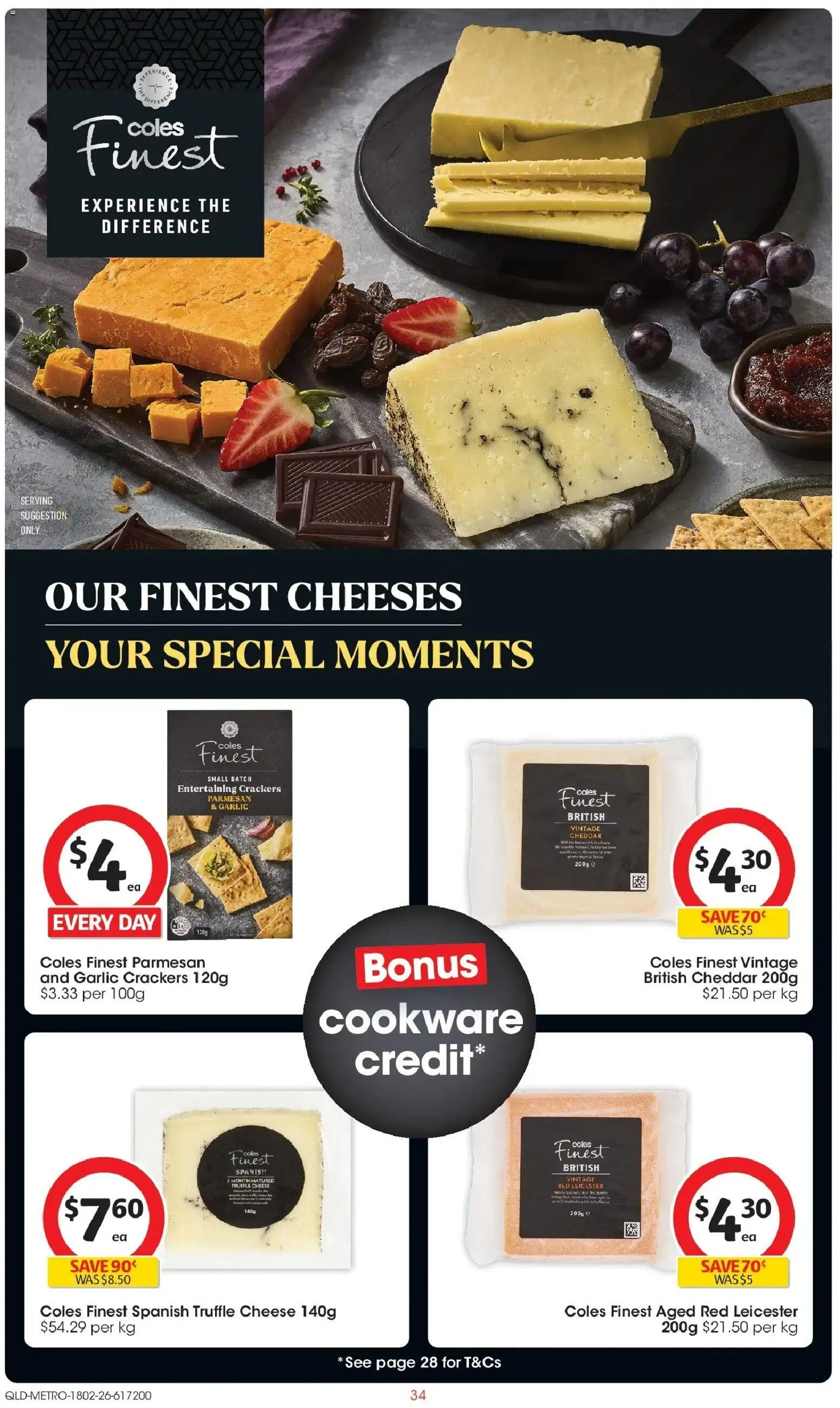 Coles catalogue - valid from 18.02.2026 | Page: 34 | Products: Crackers, Cheese, Cookware, Garlic