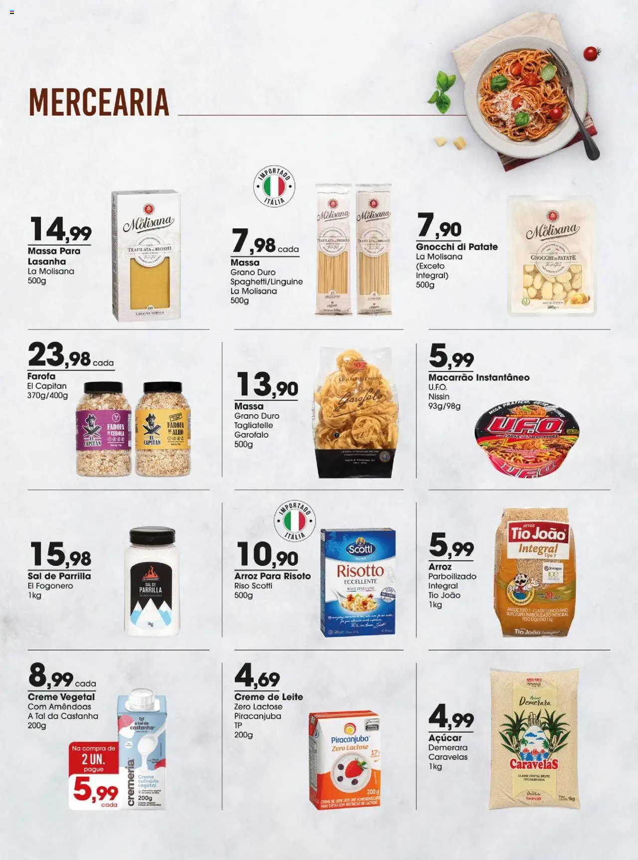 Zaffari Folheto - válido de 29.07.2025 | Página: 4 | Produtos: Leite, Creme, Macarrão instantâneo, Amêndoas