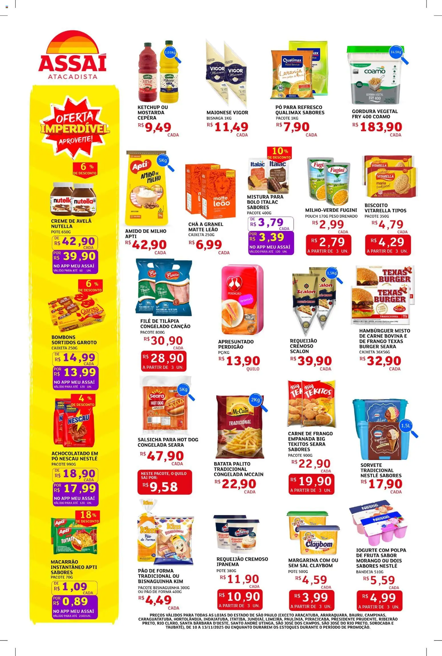 Assaí Atacadista Folheto - válido de 10.11.2025 | Página: 2 | Produtos: Carne, Sal, Frango, Requeijão