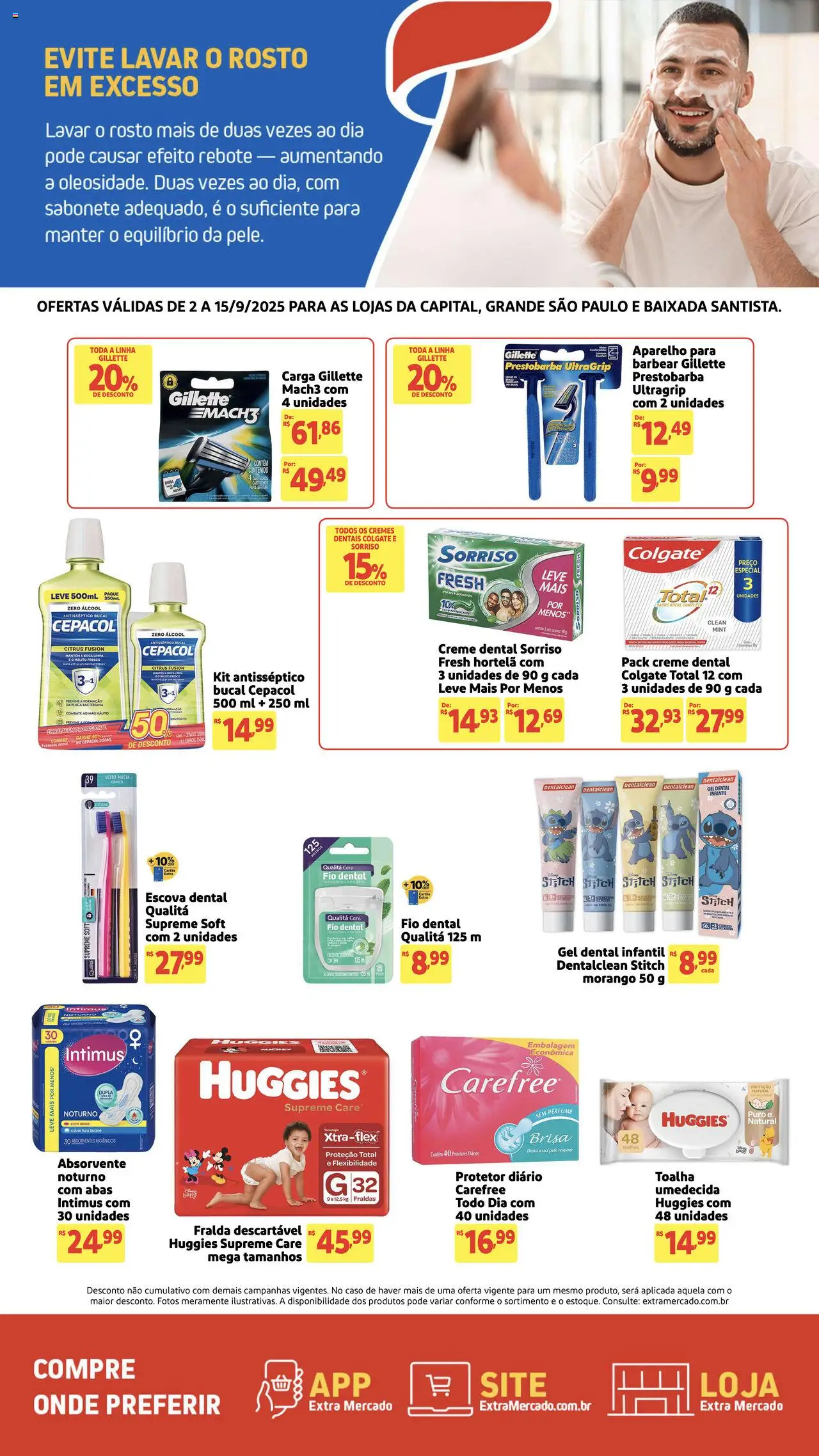 Extra Folheto - válido de 02.09.2025 | Página: 2 | Produtos: Creme, Sabonete, Fio dental, Fraldas