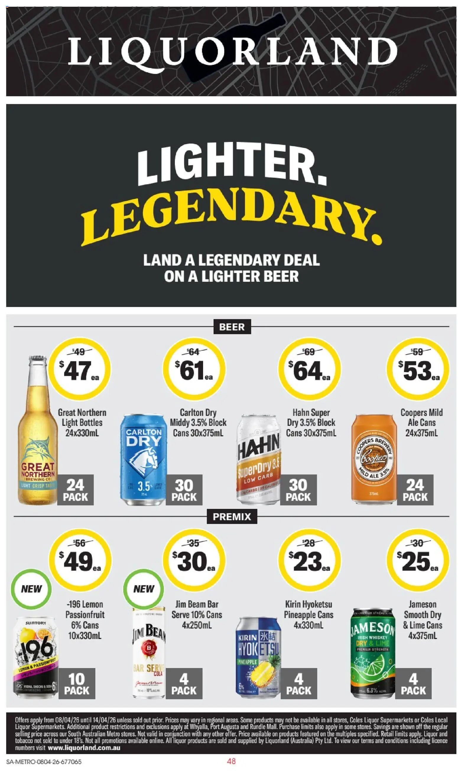 Liquorland catalogue - valid from 08.04.2026 | Page: 1 | Products: Light, Pineapple, Passionfruit, Lime