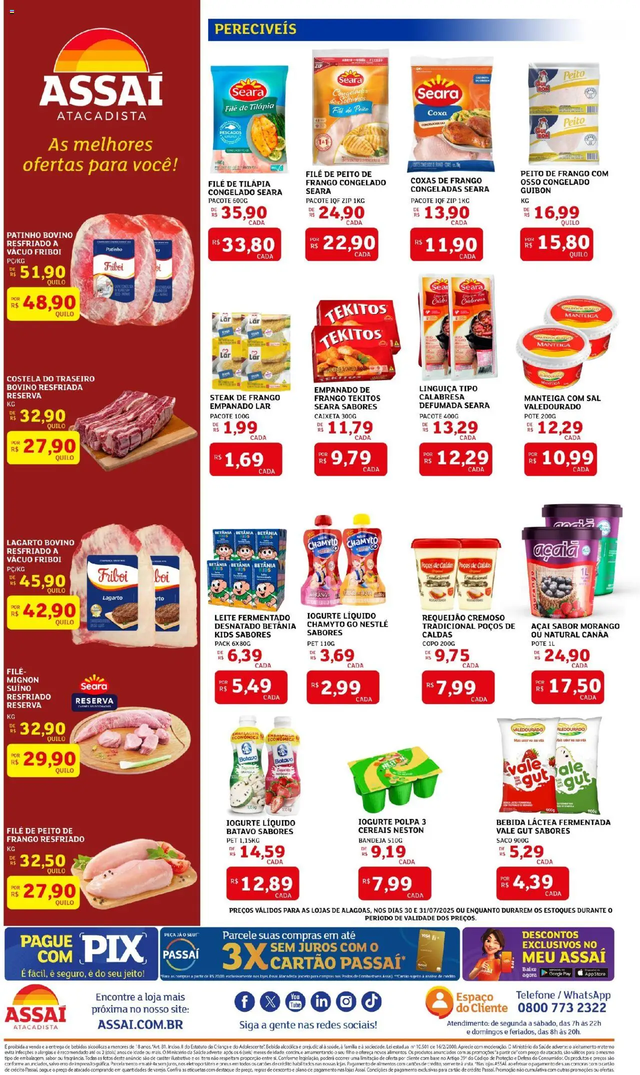 Assaí Atacadista Folheto - válido de 30.07.2025 | Página: 2 | Produtos: Manteiga, Pneus, Base, Sal