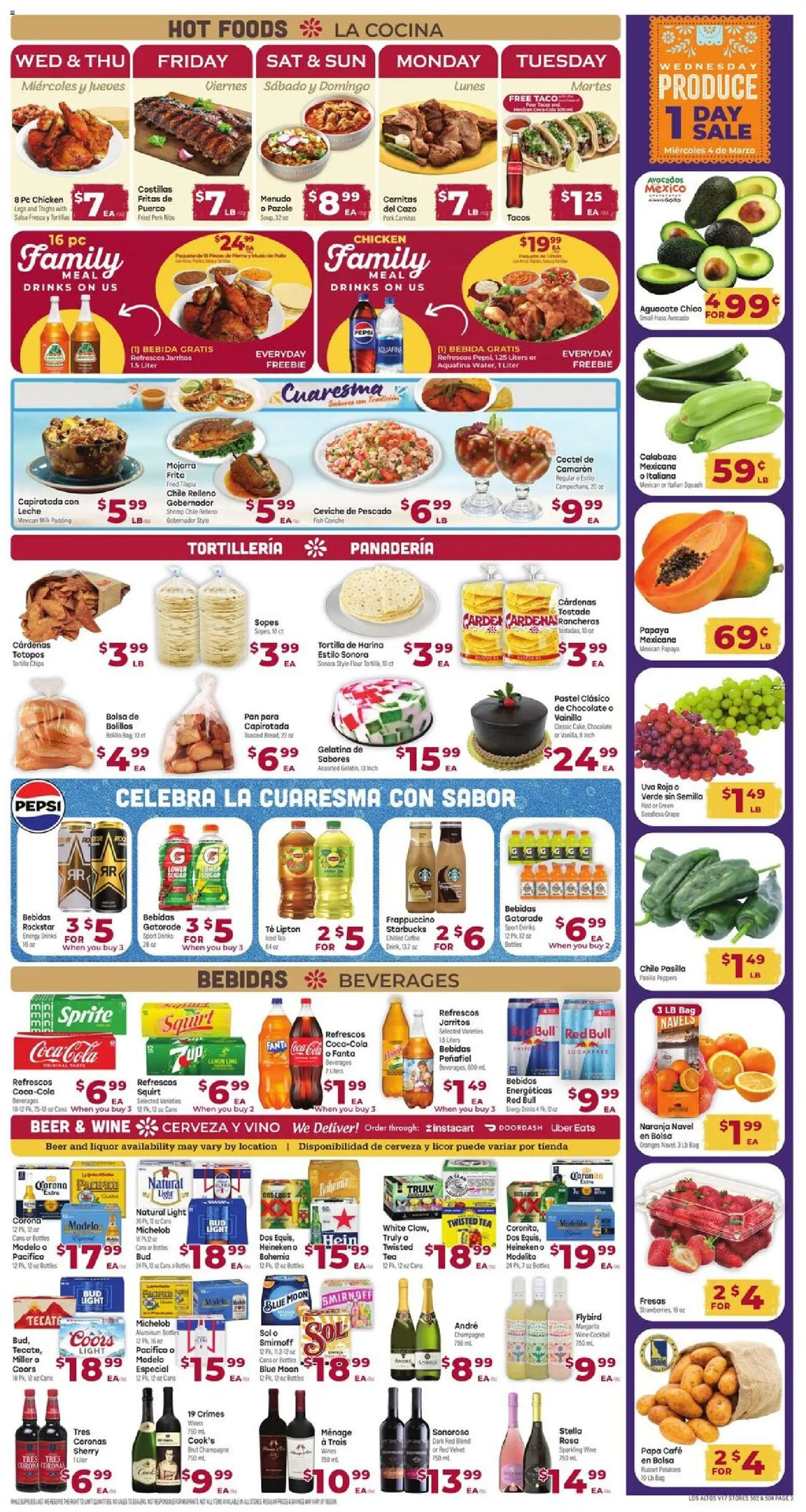 Cardenas Weekly Ad - AZ - valid from 04.03.2026 | Page: 3 | Products: Fish, Tea, Chips, Avocado