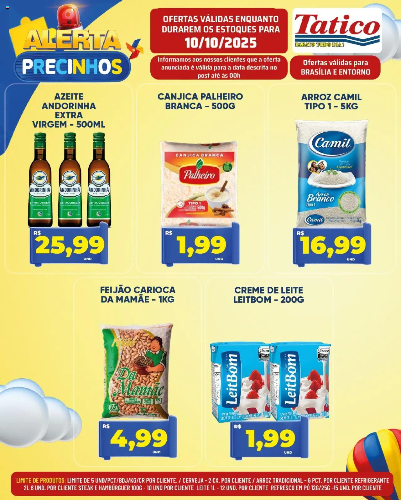 Tatico Folheto - válido de 10.10.2025 | Página: 10 | Produtos: Feijão, Leite, Hambúrguer, Refrigerante