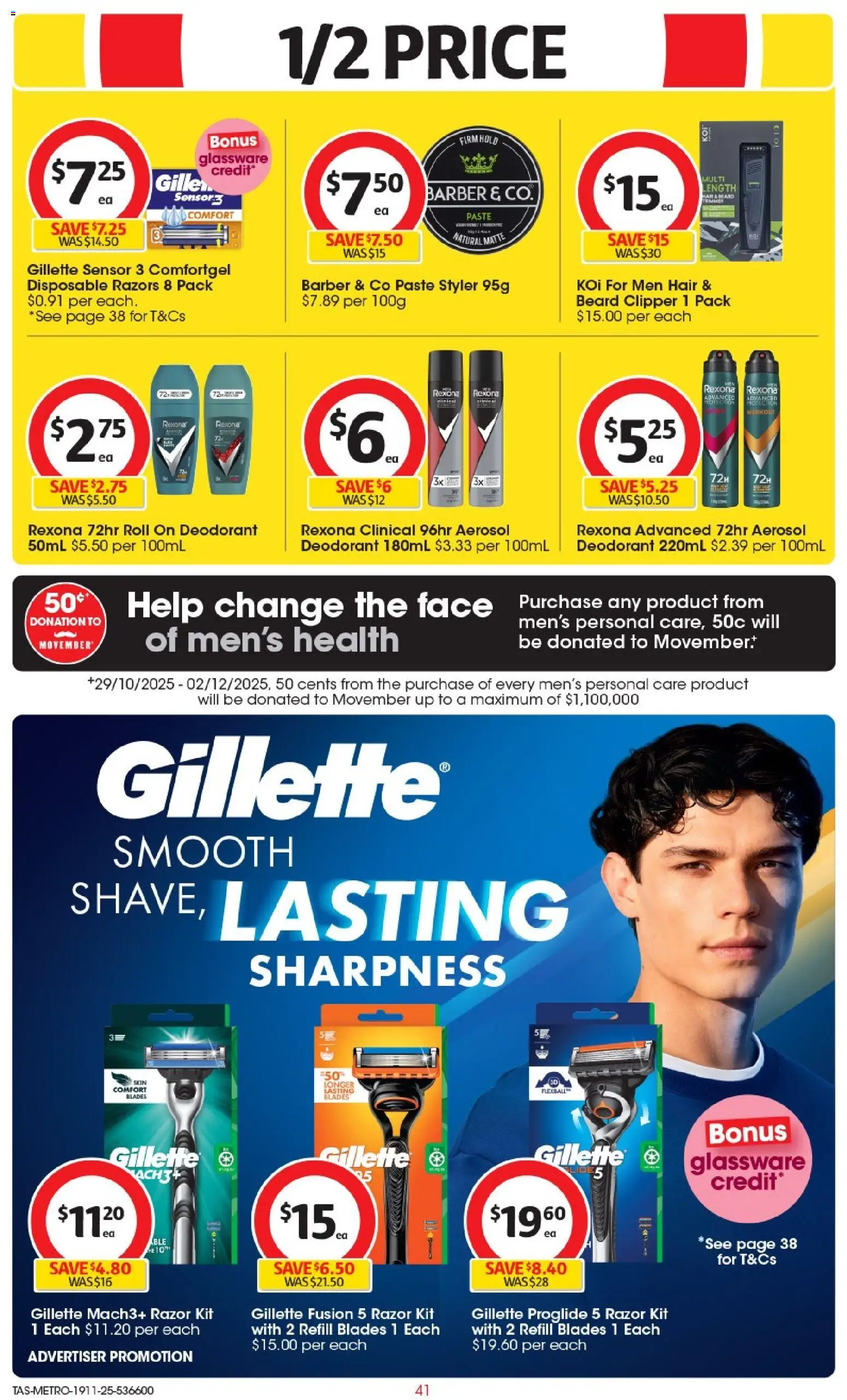Coles catalogue - valid from 19.11.2025 | Page: 42 | Products: Glassware, Deodorant, Razor, Razors