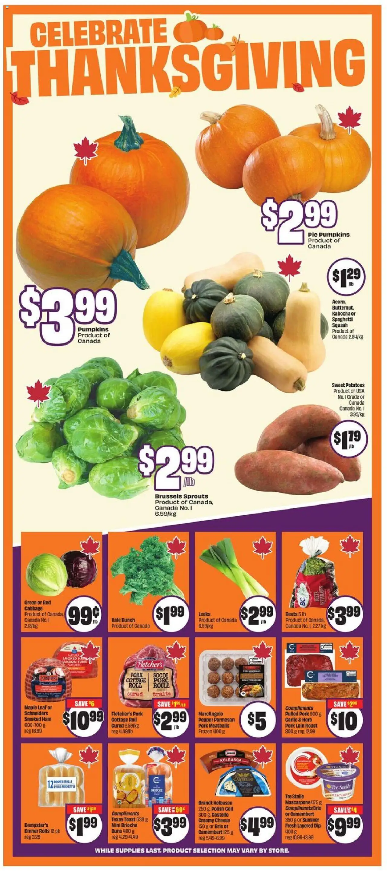 FreshCo flyer valid from 02.10.2025 | Page: 6 | Products: Potatoes, Cheese, Ham, Pork
