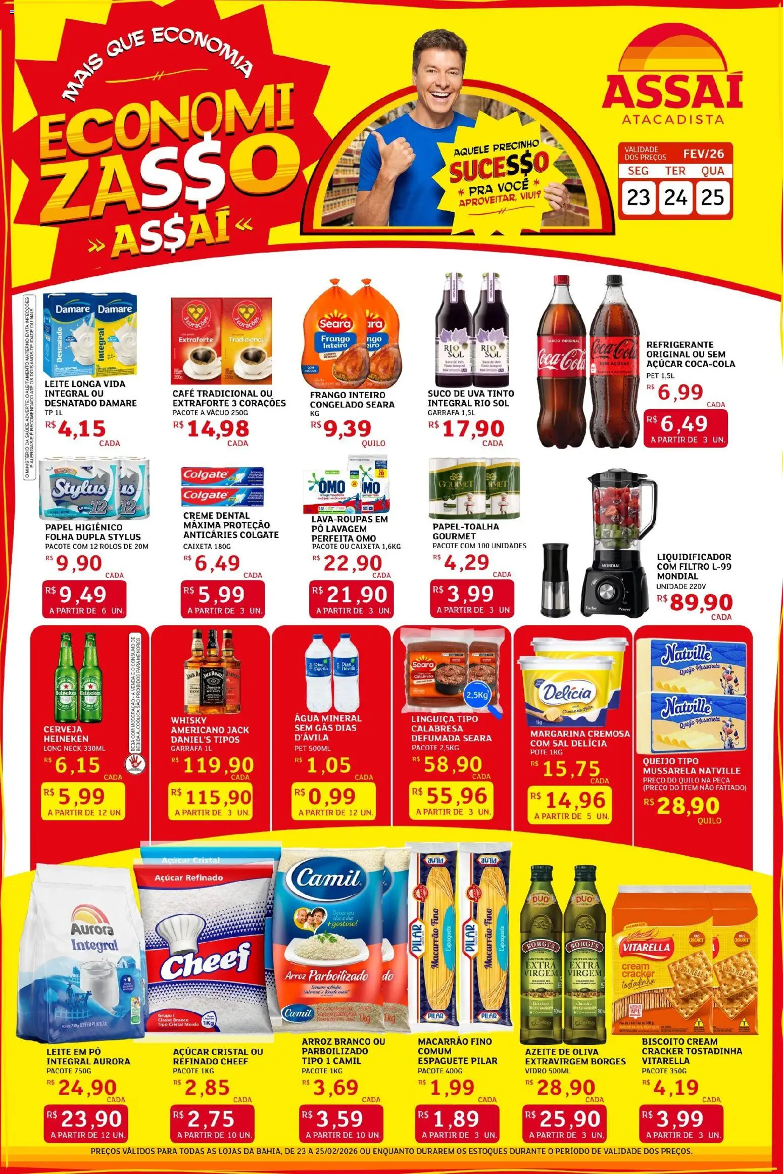 Assaí Atacadista Folheto - válido de 23.02.2026 | Página: 1 | Produtos: Whisky, Leite, Creme, Creme dental