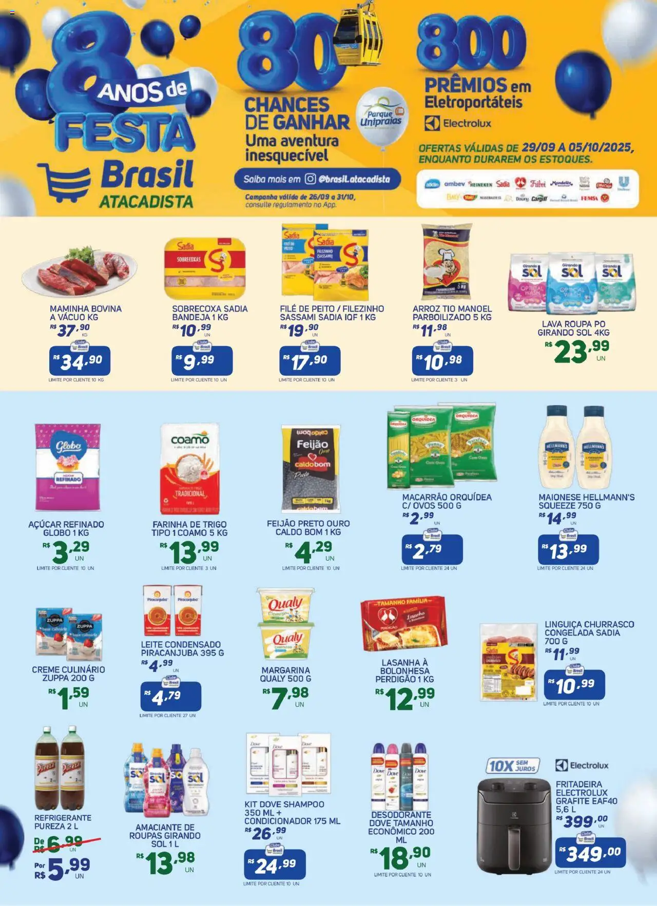 Brasil Atacadista Folheto - válido de 29.09.2025 | Página: 1 | Produtos: Condicionador, Arroz, Macarrão, Lasanha