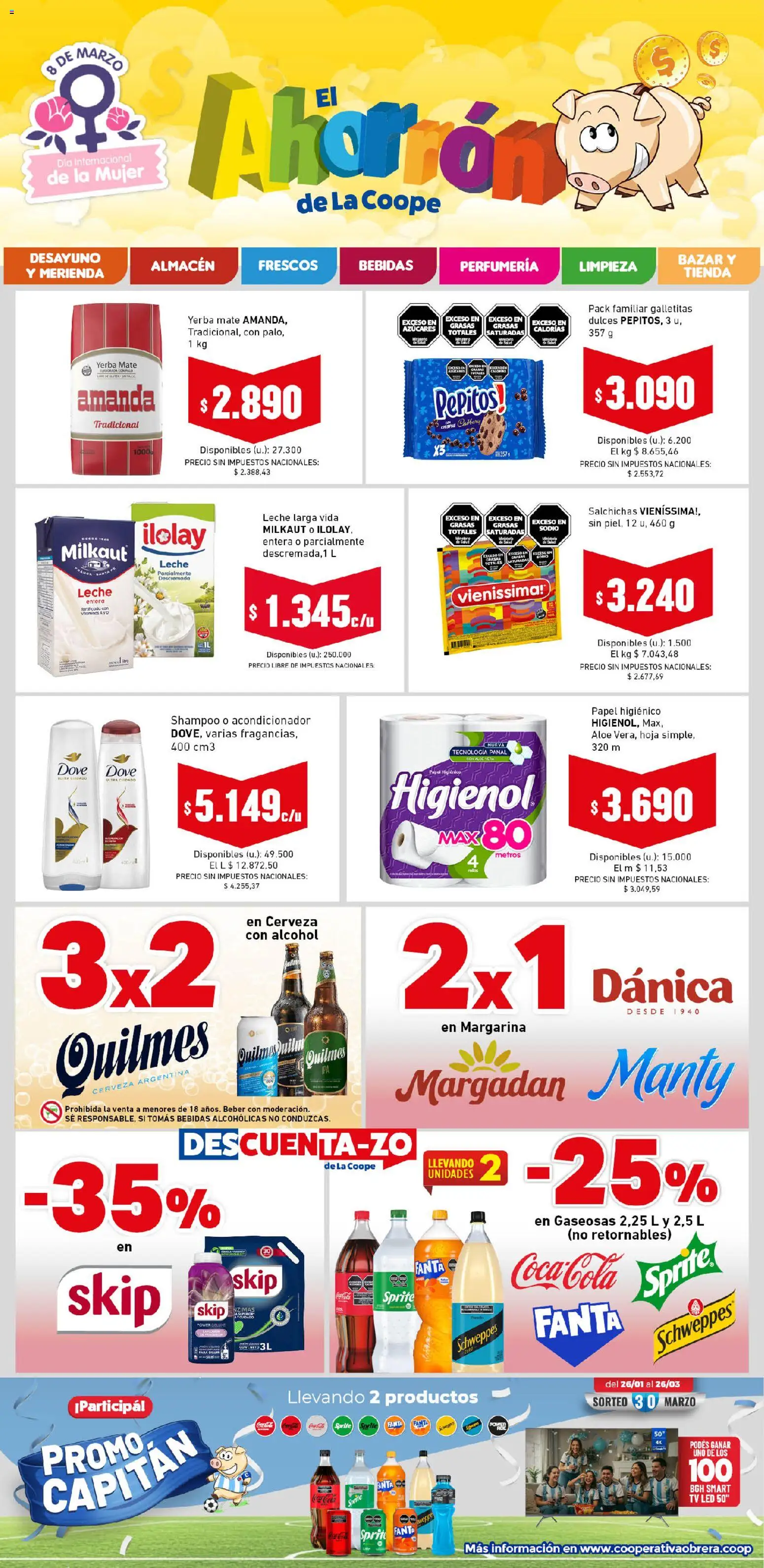 Cooperativa Obrera - Ahorrón │ válido desde el 26.01.2026 | Página: 1 | Productos: Papel higiénico, Yerba, Acondicionador, Margarina