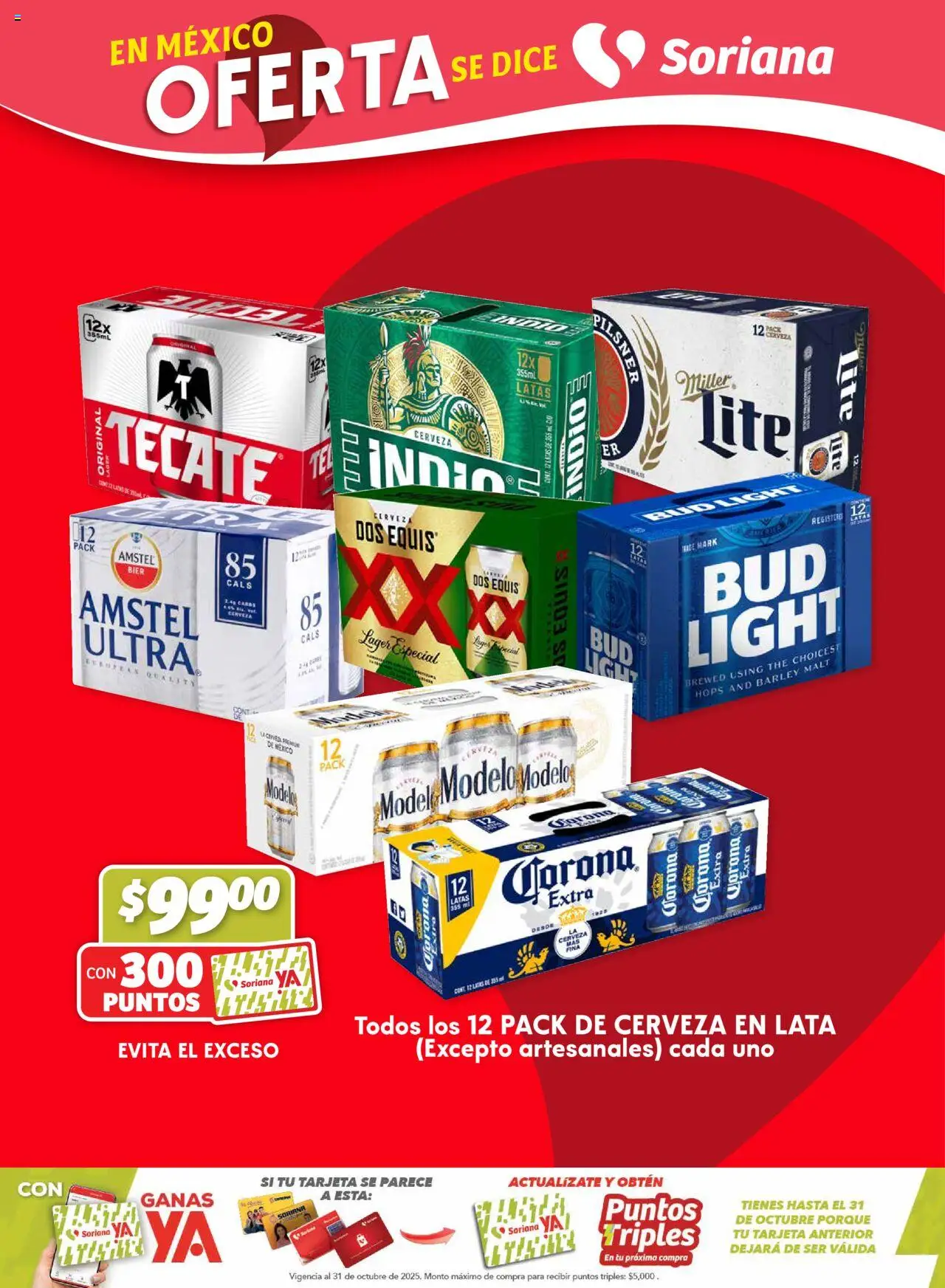 Nuevas ofertas de Soriana válidas en toda la República Mexicana desde el 04.09.2025. ¡Encuentra las mejores ofertas en Soriana - Fin de Semana Híper: Juárez! | Página: 5 | Productos: Cerveza