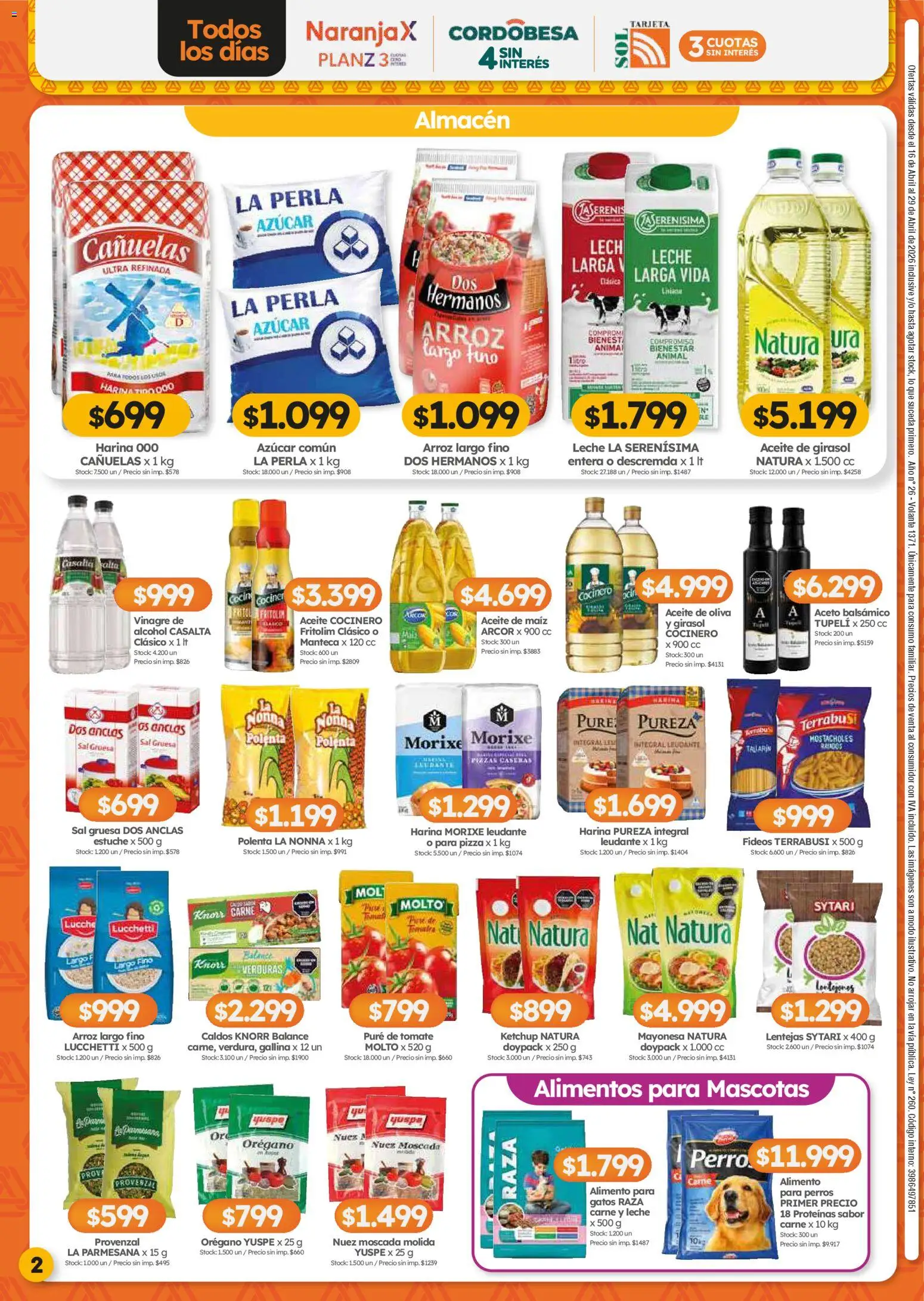 Cordiez ofertas │ válido desde el 16.04.2026 | Página: 2 | Productos: Ketchup, Polenta, Pure de Tomate, Pizza