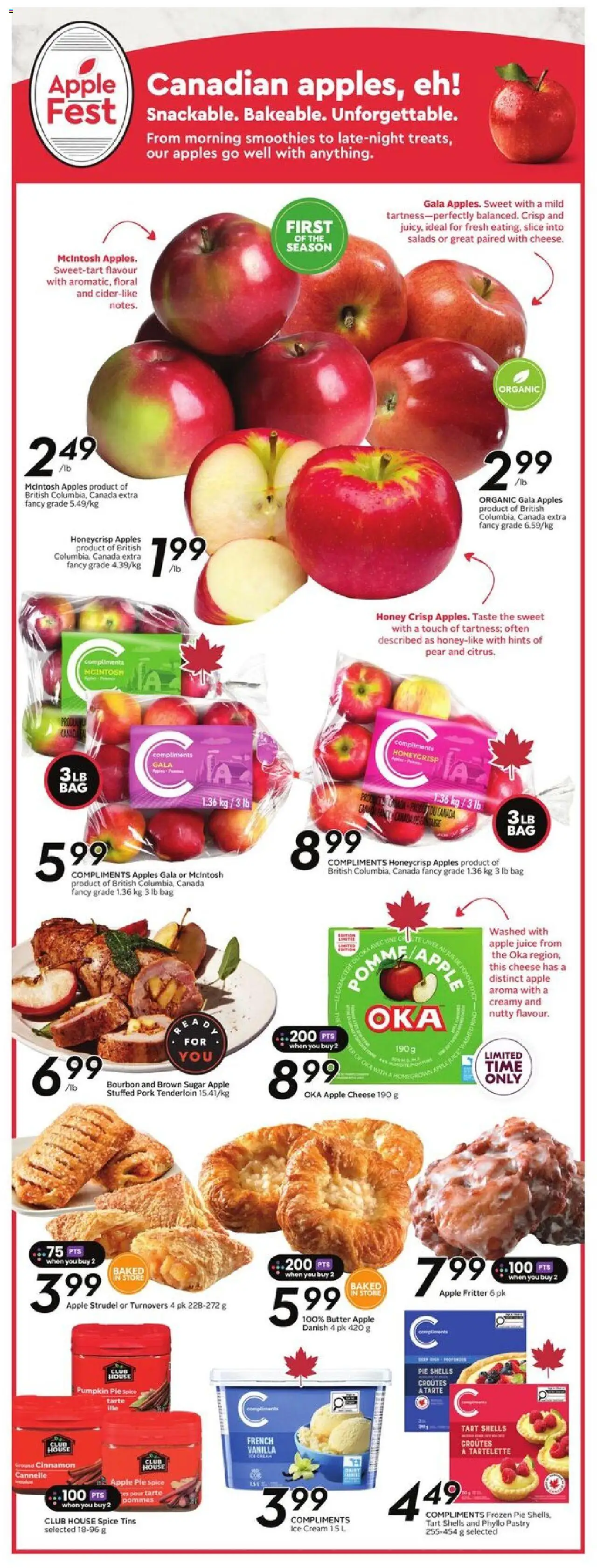 Safeway flyer valid from 25.09.2025 | Page: 6 | Products: Ice cream, Butter, Pumpkin, Pork