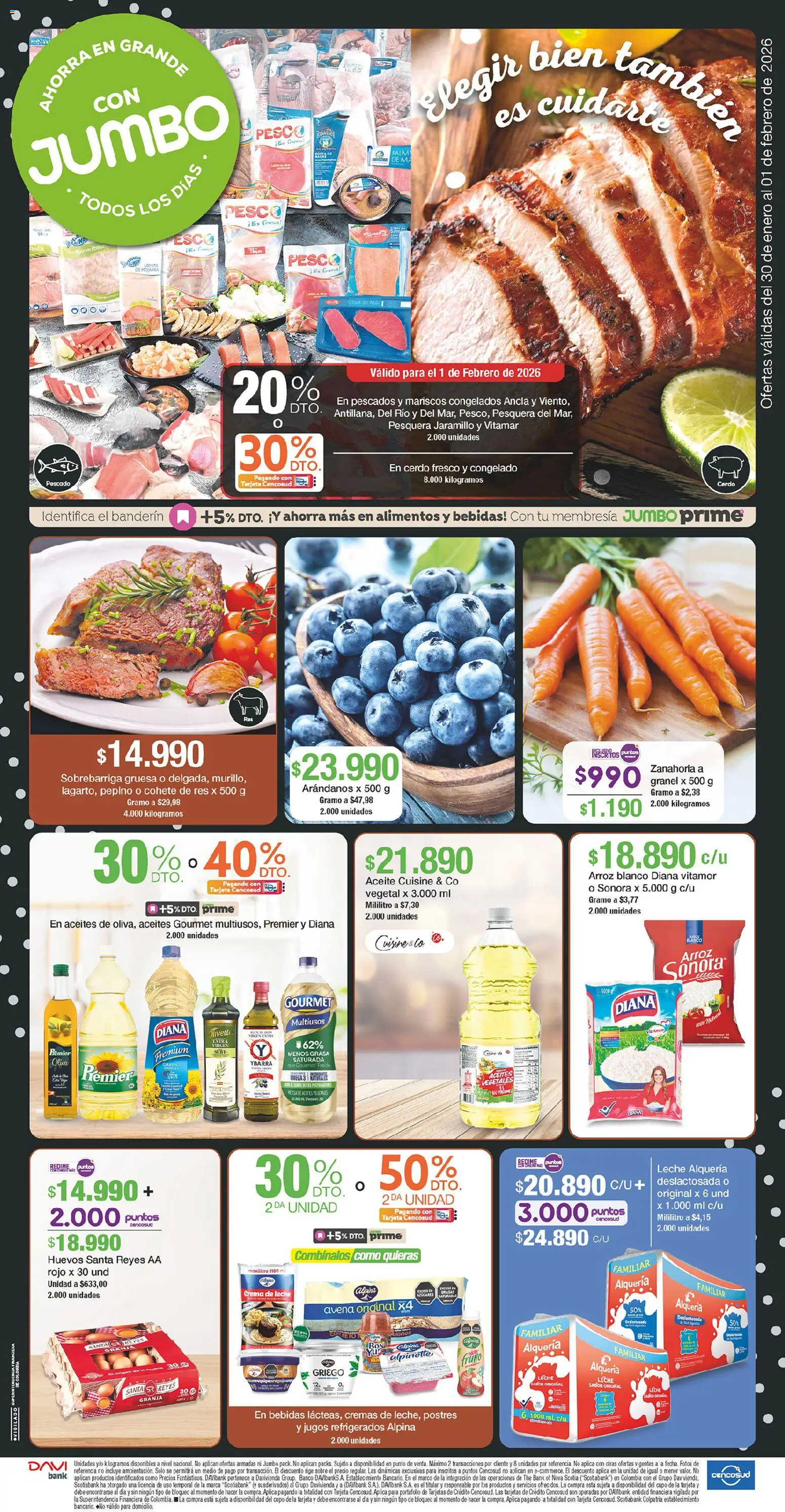 Jumbo revista - valida desde el 30.01.2026 | Página: 1 | Productos: Zanahoria, Crema, Arándanos, Leche