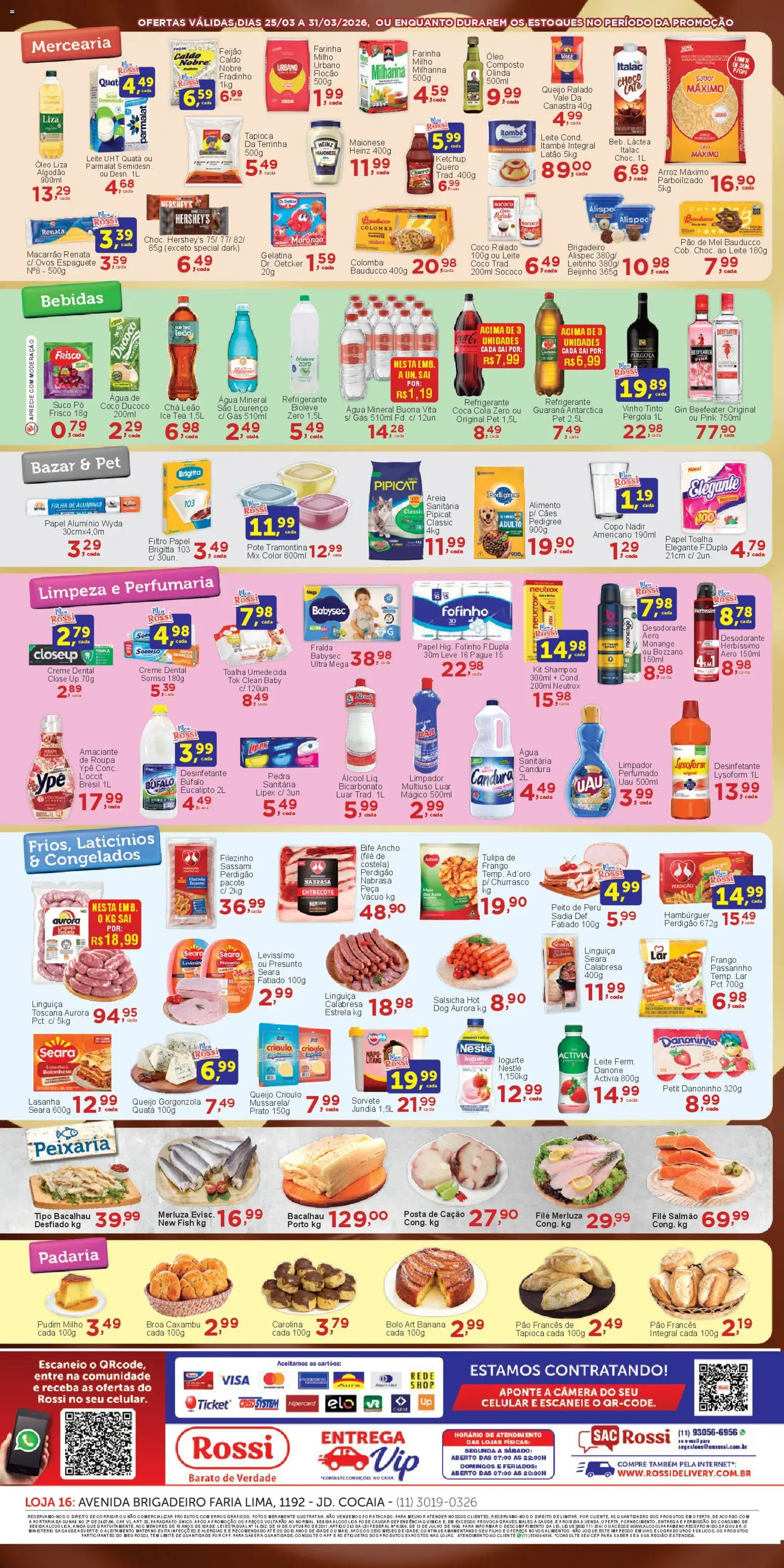 Rossi Supermercados Folheto - válido de 25.03.2026 | Página: 2 | Produtos: Frisco, Celular, Salmão, Gin