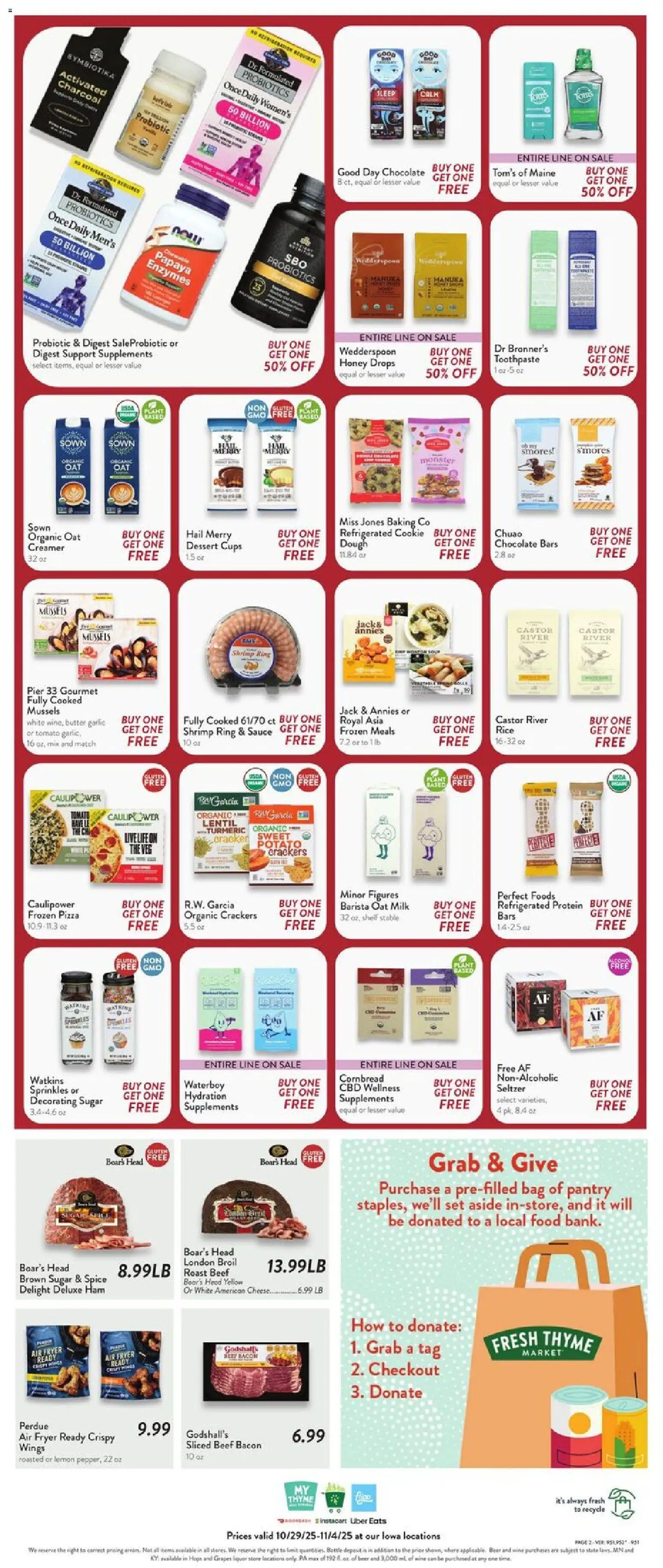 Fresh Thyme Weekly Ad - IA - valid from 29.10.2025 | Page: 4 | Products: Fryer, Ring, Butter, Toothpaste