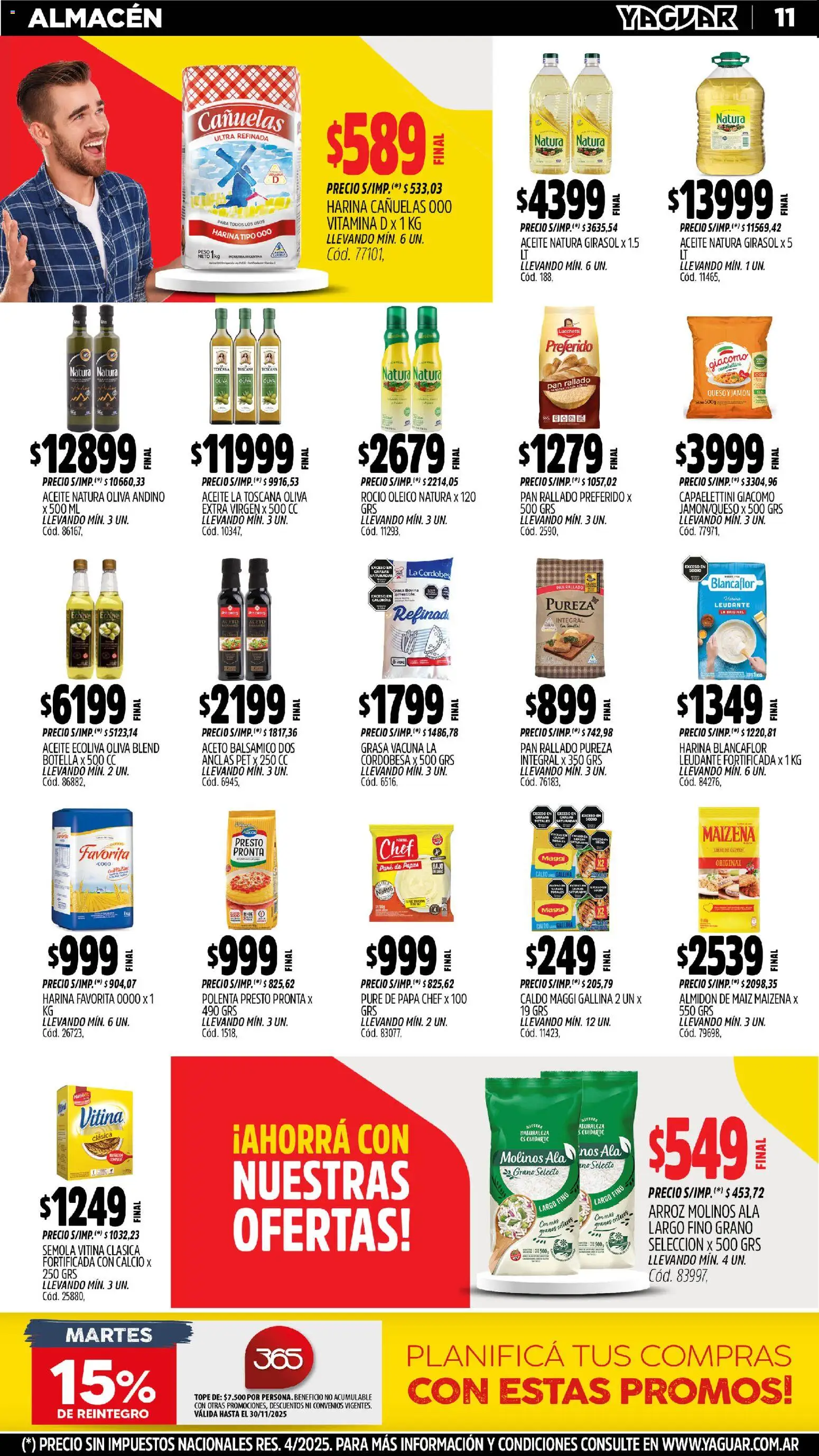 Yaguar - Trelew │ válido desde el 17.11.2025 | Página: 12 | Productos: Peso, Harina, Papa, Maiz