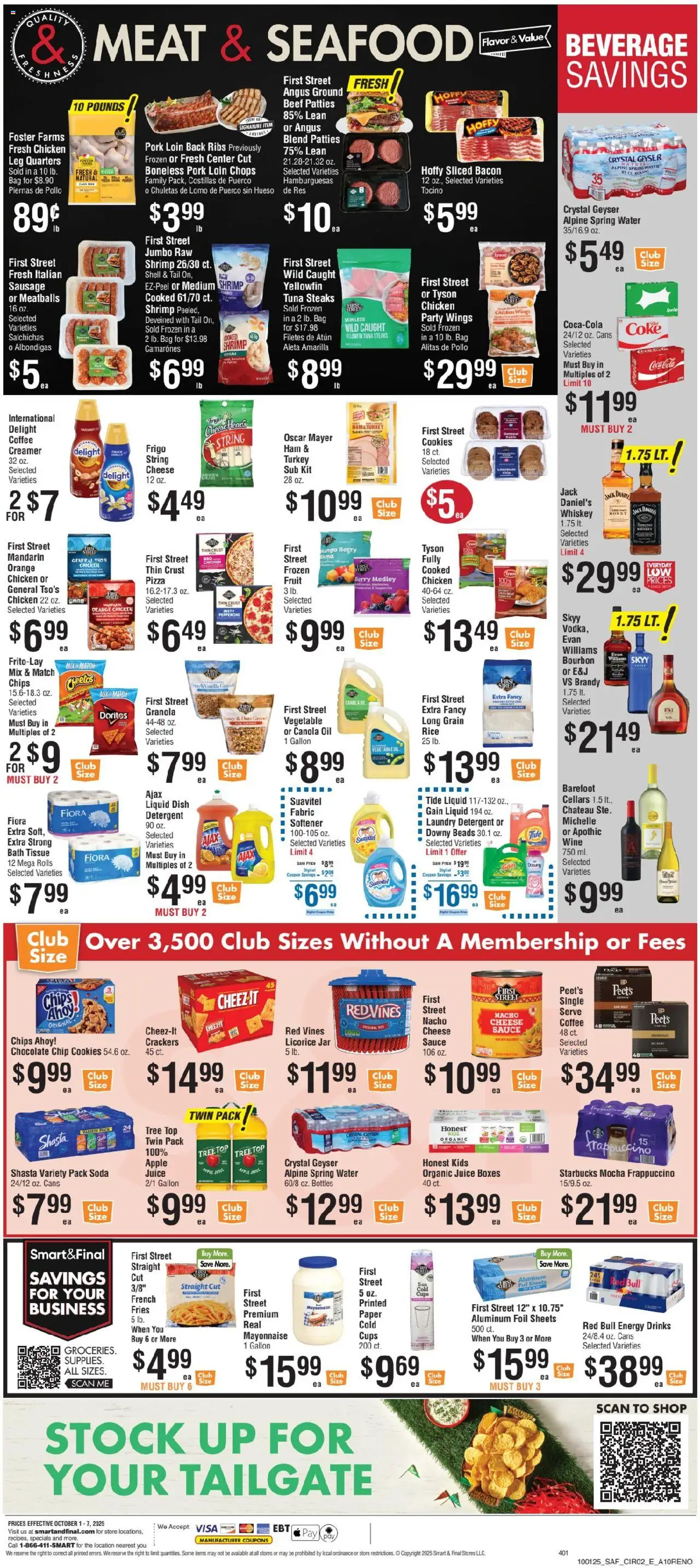 Smart & Final Weekly Ad - 2 Day - A10RENO - valid from 30.09.2025 | Page: 3 | Products: Rice, Detergent, Mayonnaise, Bag