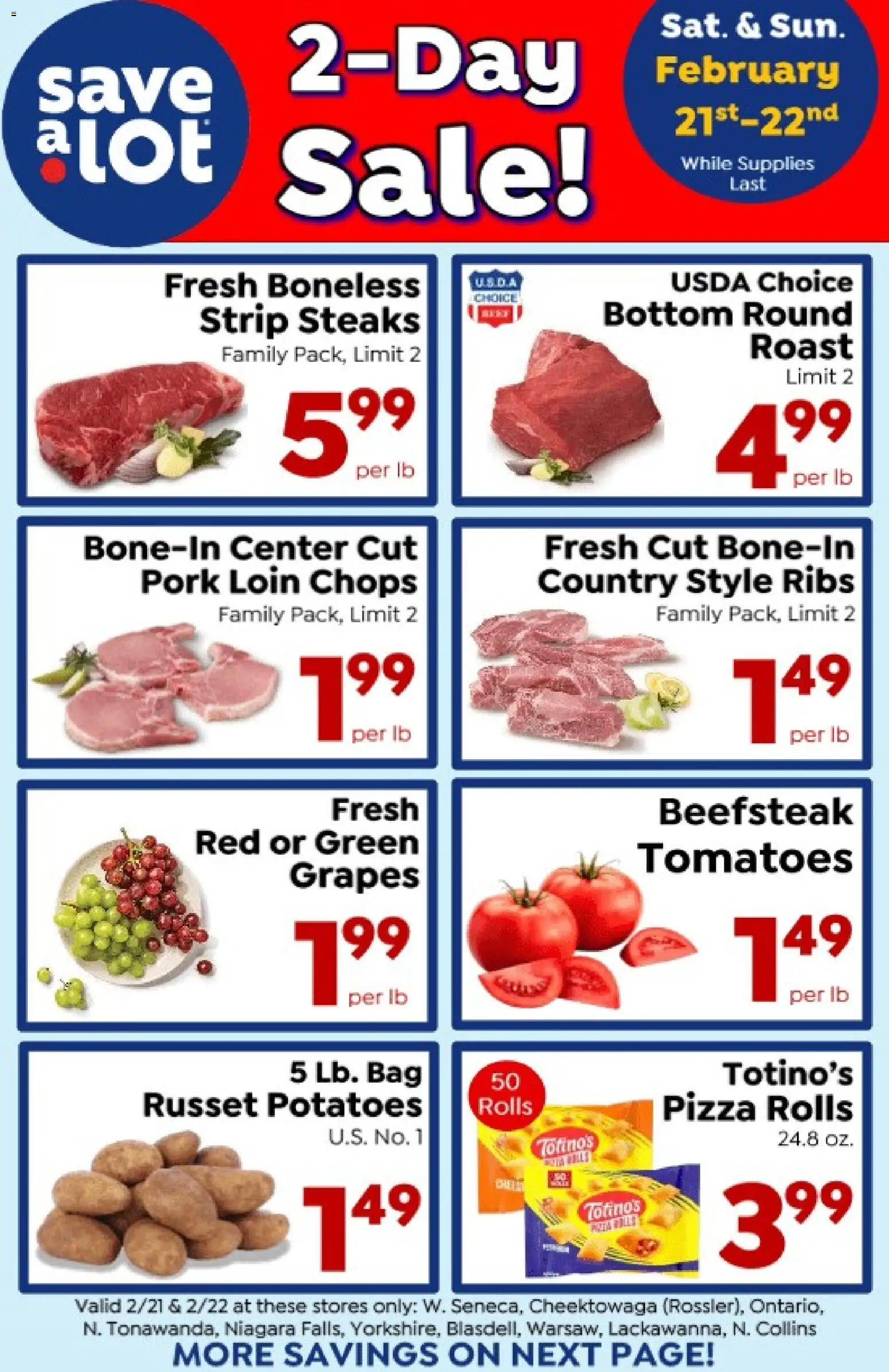 Save a Lot Special Promotion - valid from 21.02.2026 | Page: 1 | Products: Pizza, Pork, Potatoes, Bag