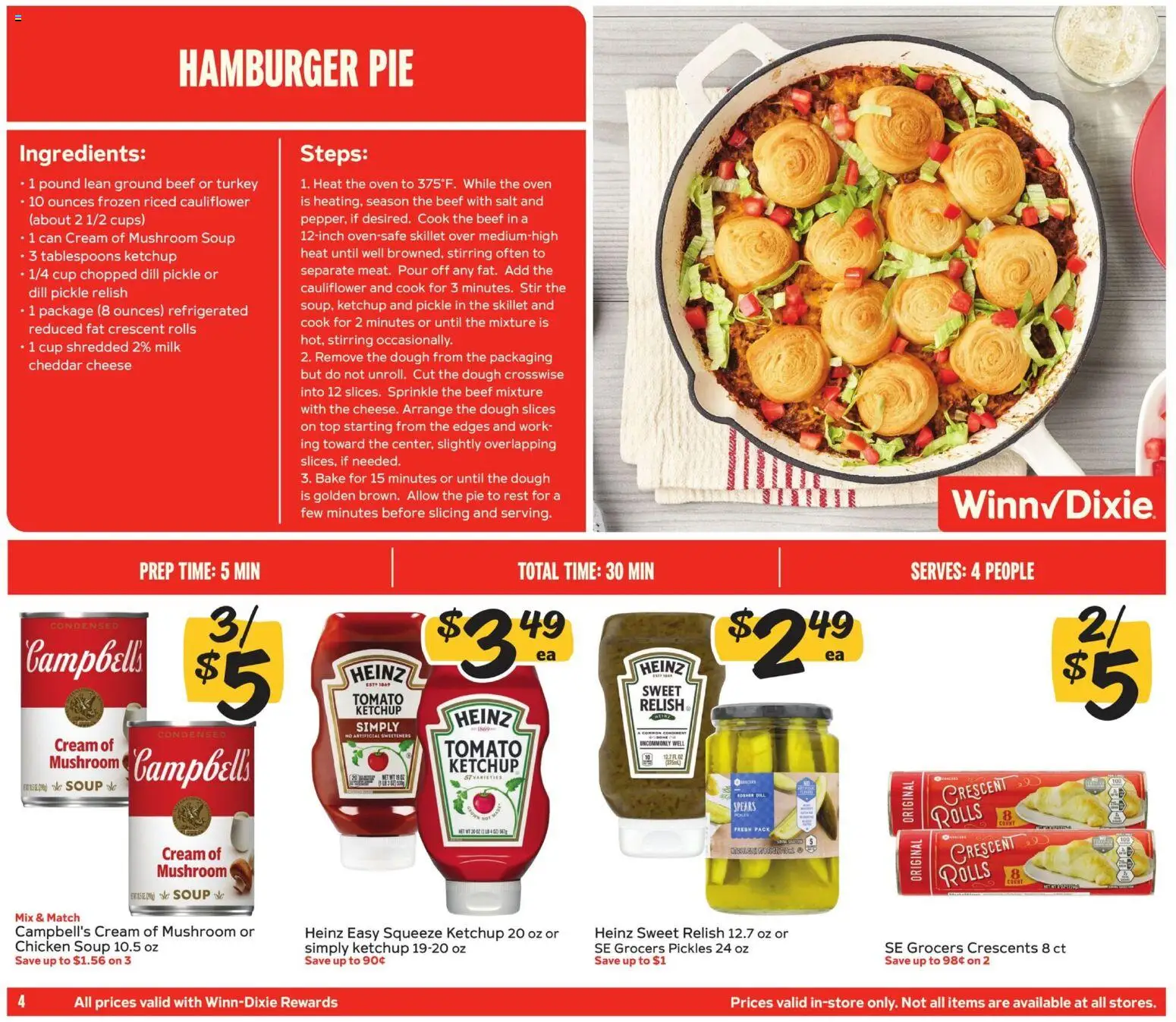 Winn Dixie In-Store Flyer - valid from 11.03.2026 | Page: 4 | Products: Skillet, Beef, Ketchup, Oven