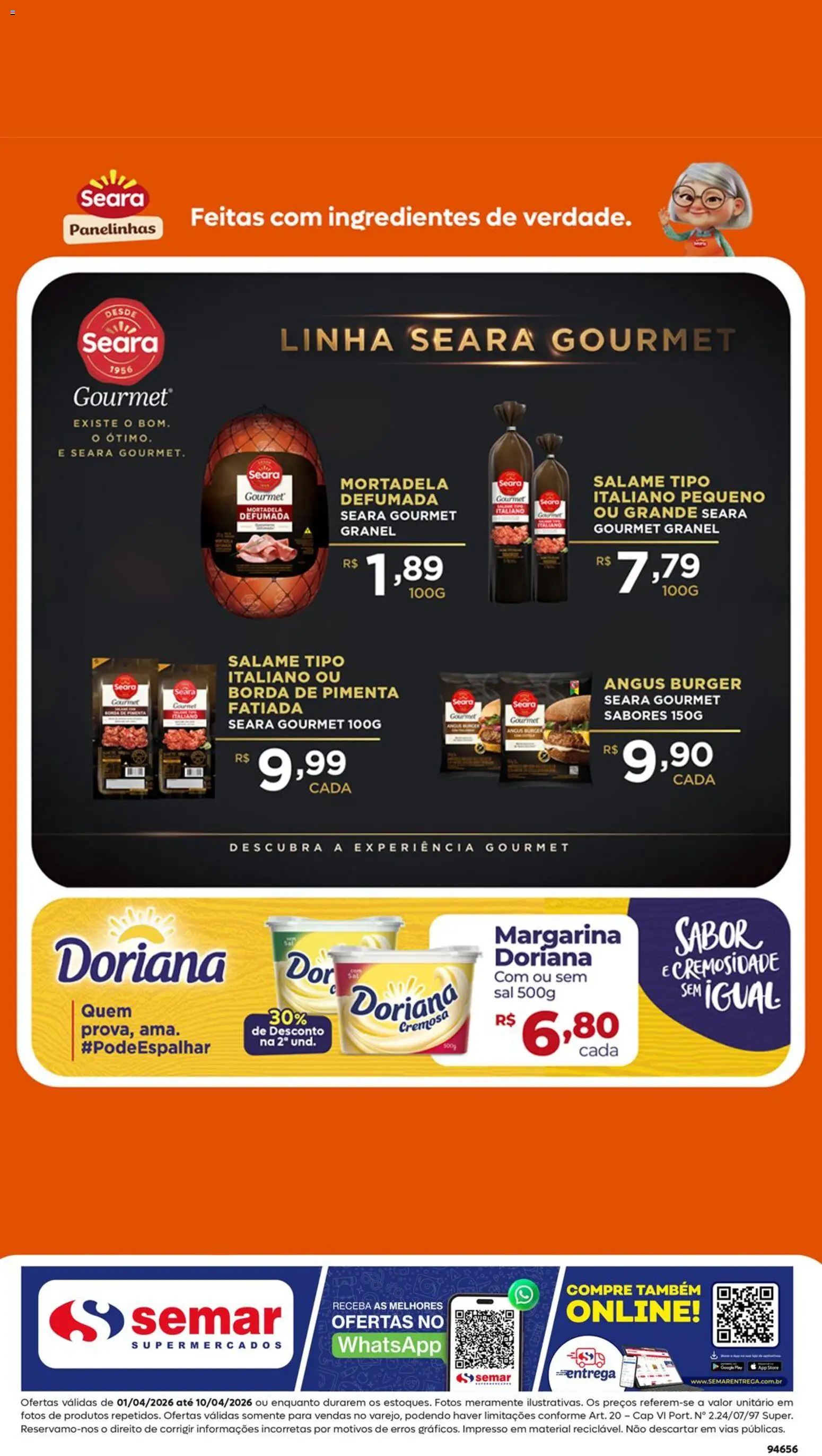 Semar Supermercado Folheto - válido de 01.04.2026 | Página: 2 | Produtos: Pimenta, Salame, Sal, Margarina