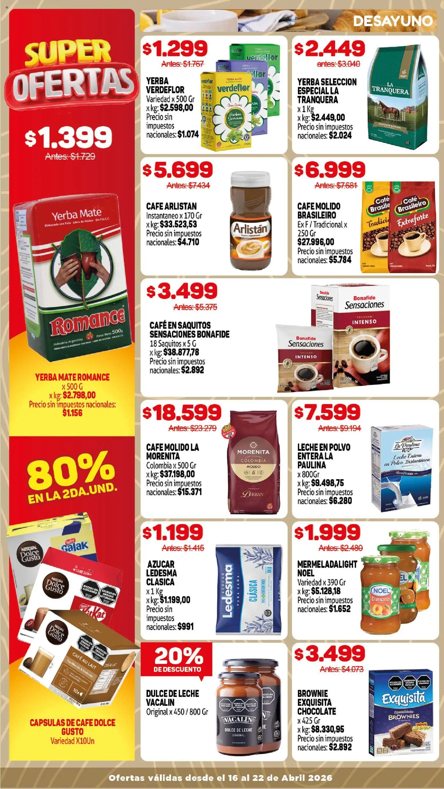 Makro Ofertas ALCANZA │ válido desde el 16.04.2026 | Página: 7 | Productos: Mate, Yerba, Leche, Café