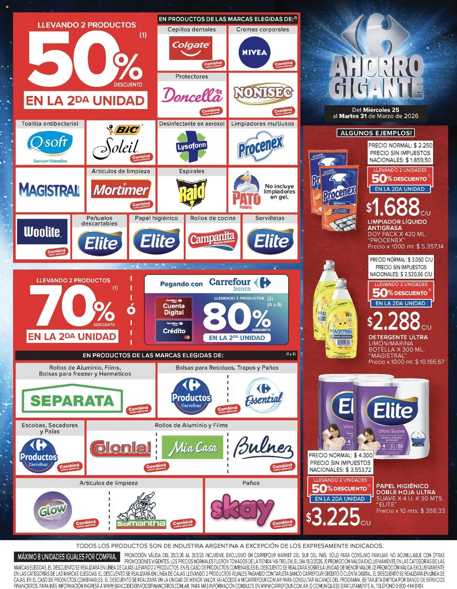 Carrefour Market catálogo │ válido desde el 25.03.2026 | Página: 9 | Productos: Antigrasa, Caso, Botella, Servilletas