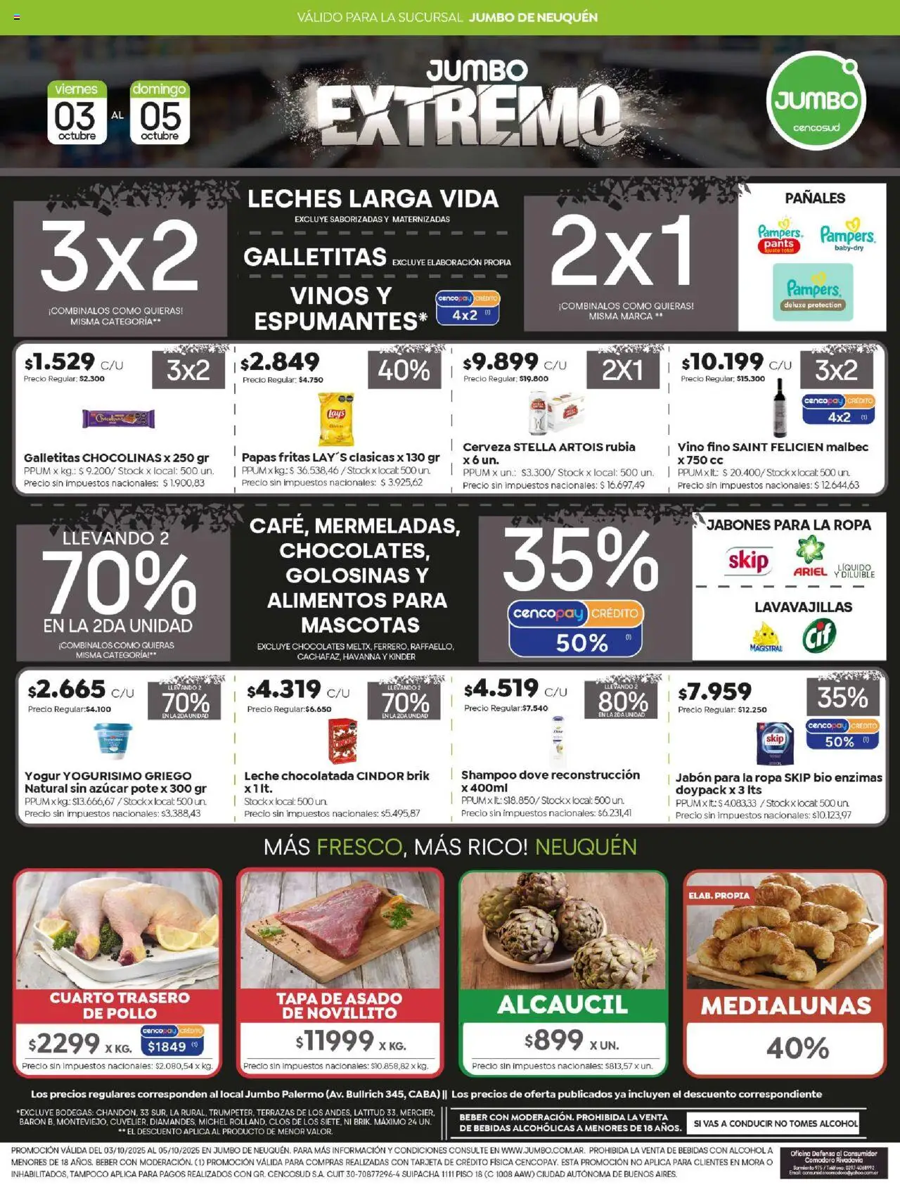 Jumbo - Ofertas | Neuquén │ válido desde el 03.10.2025 | Página: 1 | Productos: Galletitas, Azucar, Jabón, Papas fritas
