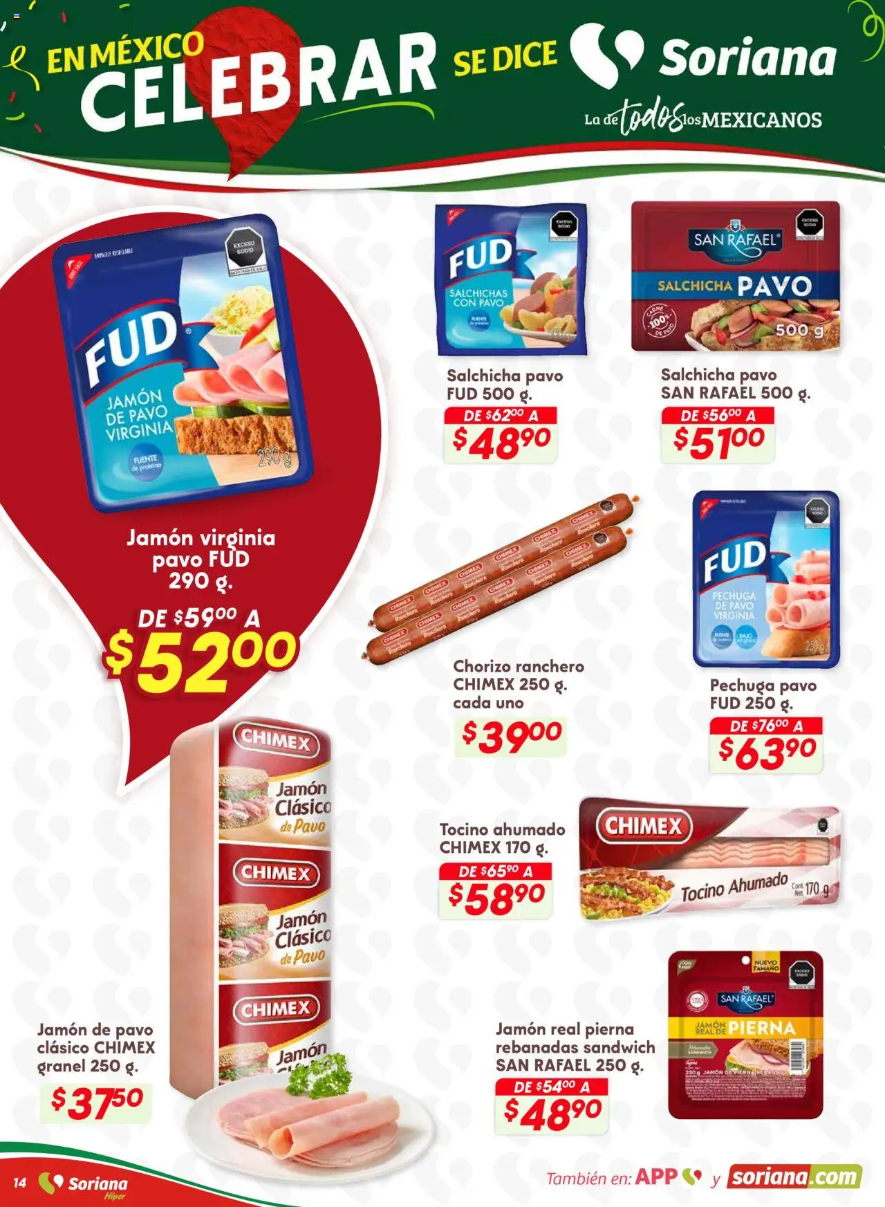 Nuevas ofertas de Soriana válidas en toda la República Mexicana desde el 18.09.2025. ¡Encuentra las mejores ofertas en Soriana - Preciazazaso Híper: Edo Mex, Gro, Hgo, Mor, Pue, Qto, Tlax, Ver! | Página: 21 | Productos: Fuente, Tocino, Salchicha, Chorizo