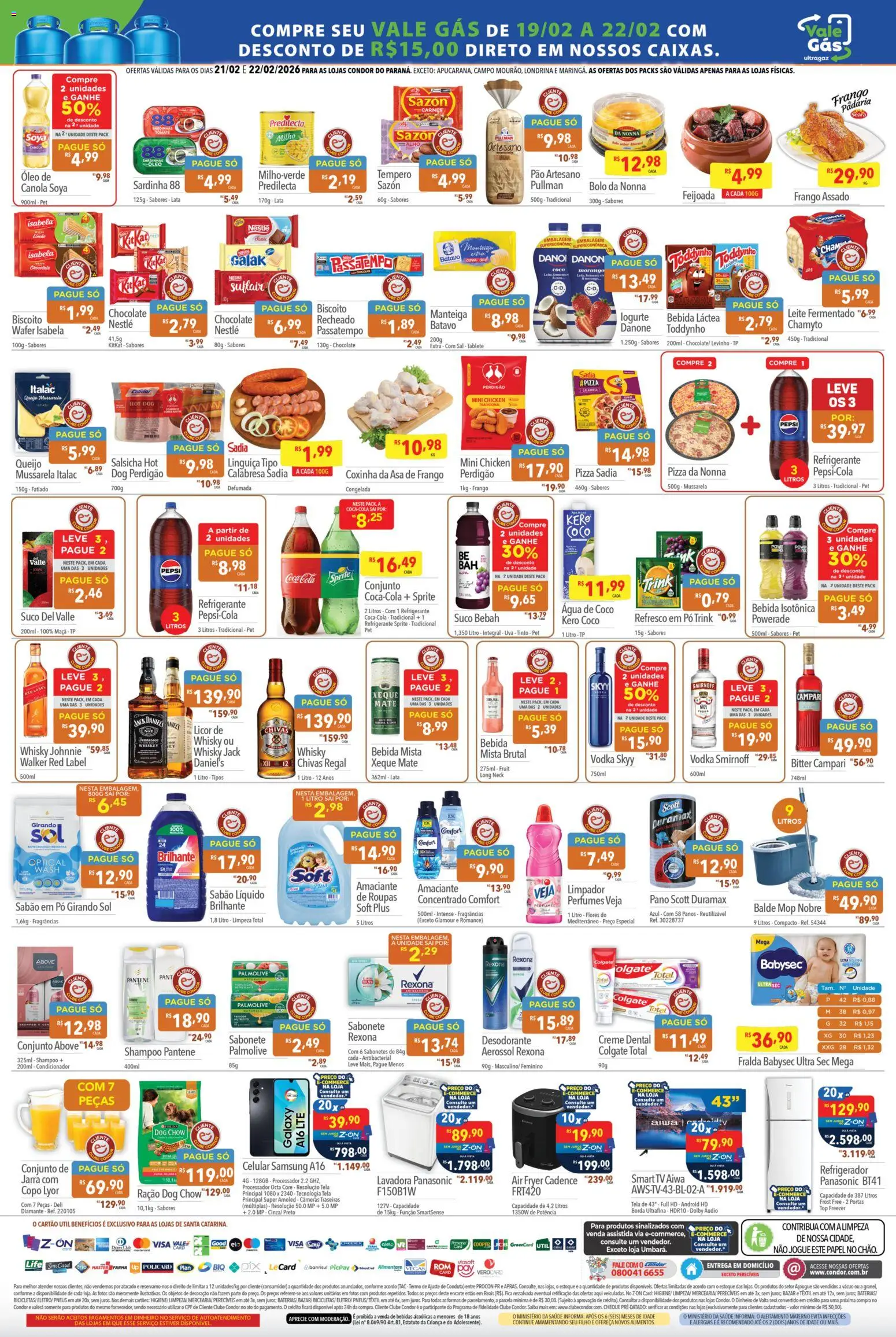 Supermercados Condor Folheto - válido de 21.02.2026 | Página: 2 | Produtos: Desodorante, Linguiça, Flores, Rexona
