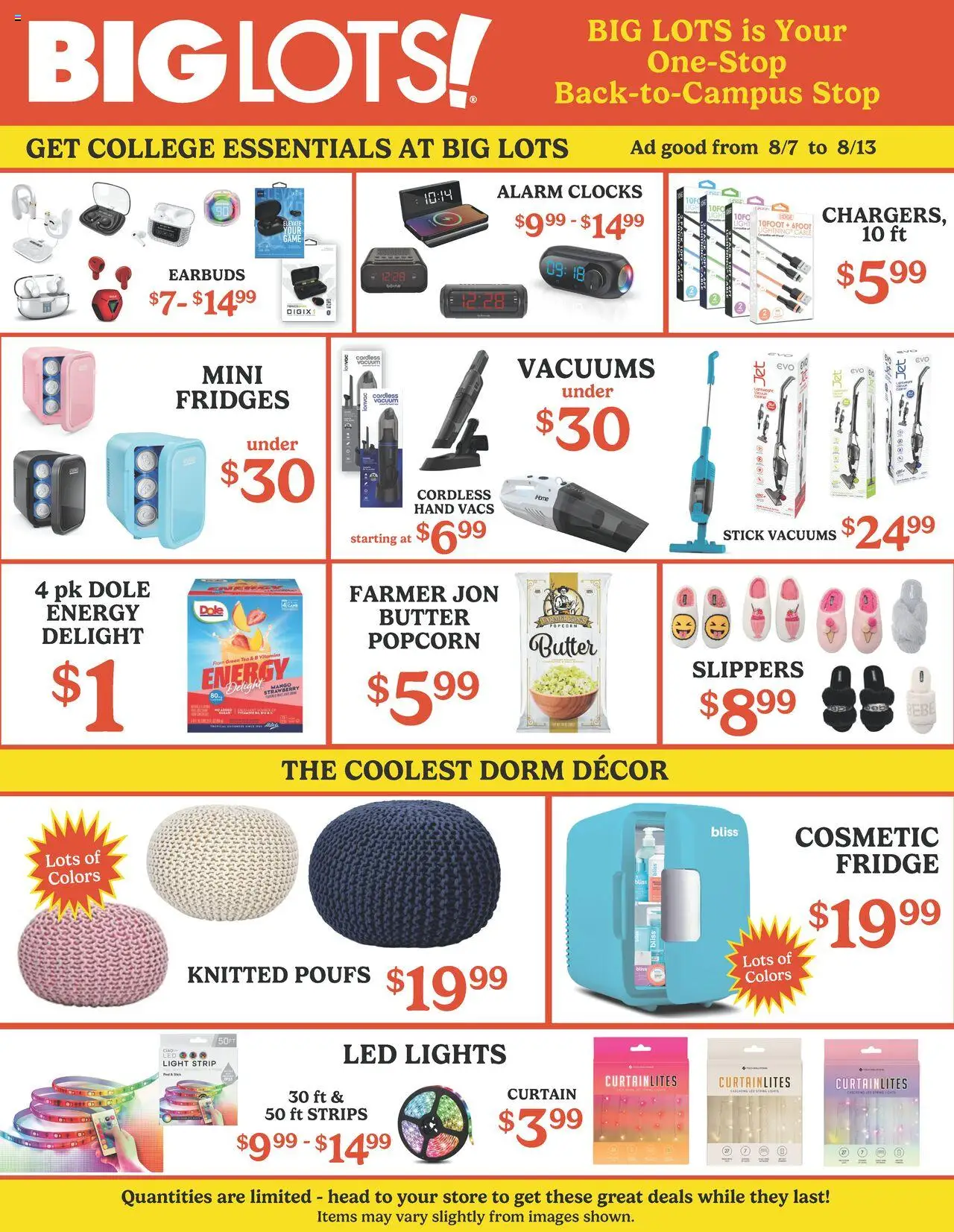 Big Lots Weekly Ad - valid from 07.08.2025 | Page: 1 | Products: Green Tea, Butter, Tea, Mango