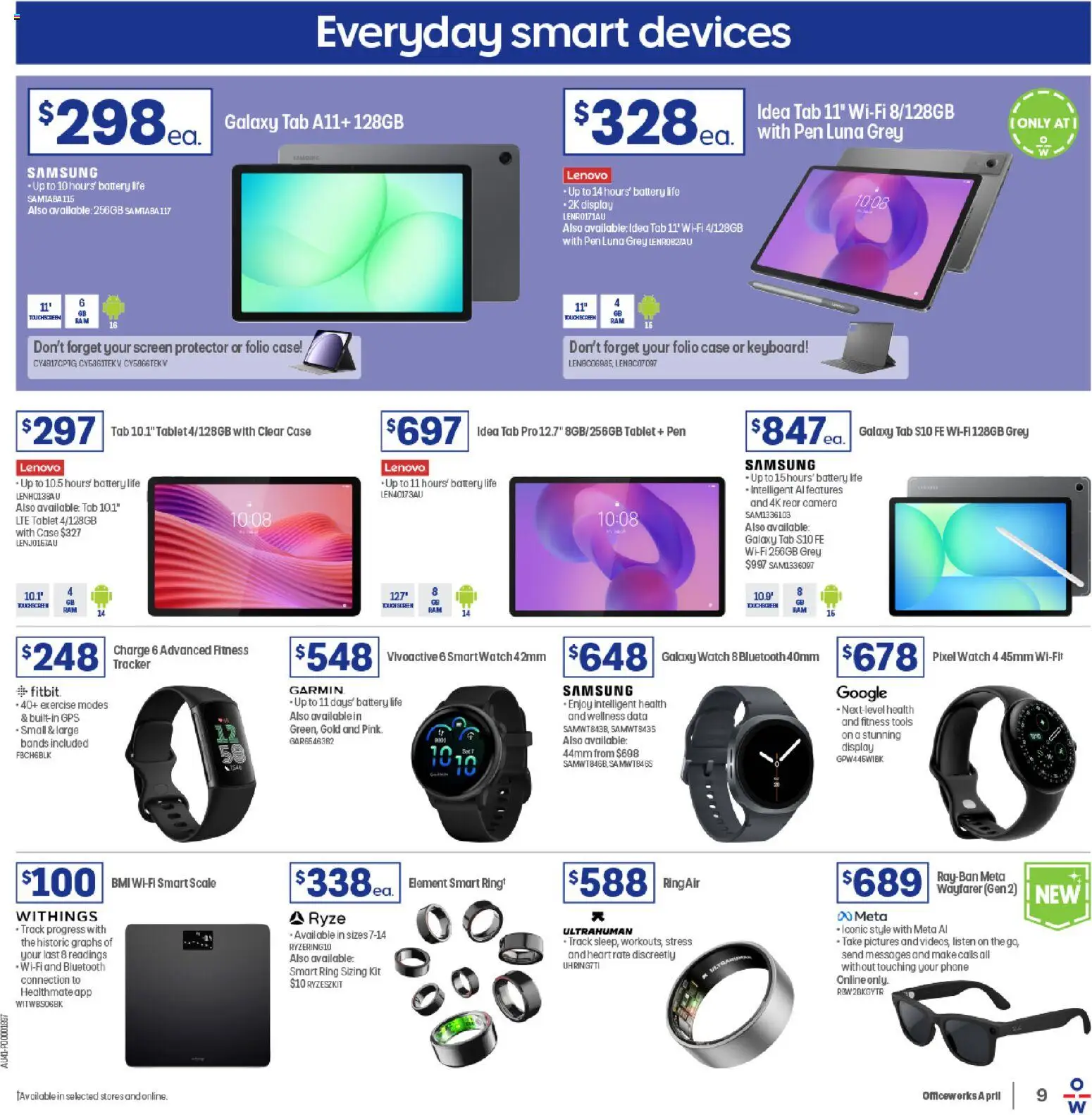 Officeworks catalogue - valid from 31.03.2026 | Page: 9 | Products: Watch, Camera, Case, Scale