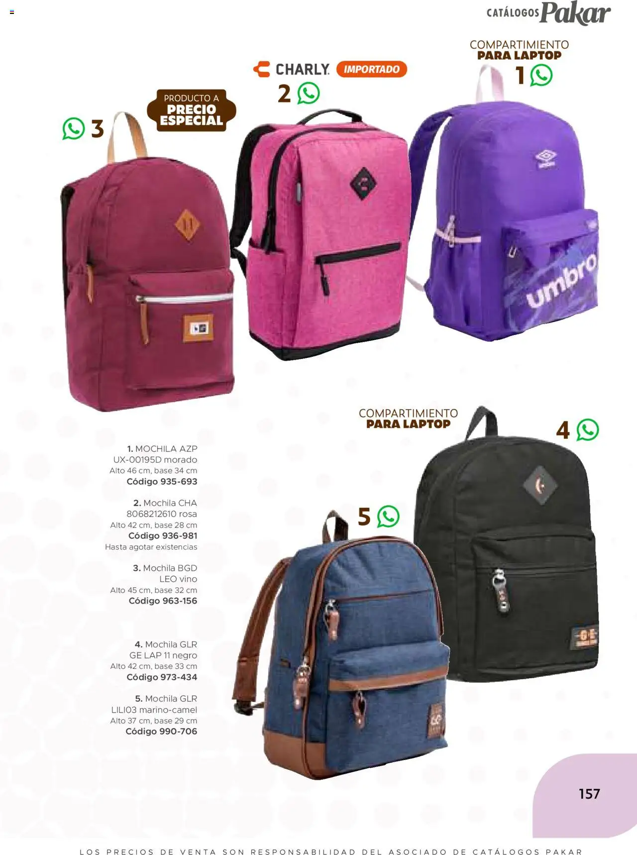 Nuevas ofertas de SC Pakar válidas en toda la República Mexicana desde el 24.07.2025. ¡Encuentra las mejores ofertas en SC Pakar Catálogo Ropa y Accesorios! | Página: 157 | Productos: Mochila, Vino
