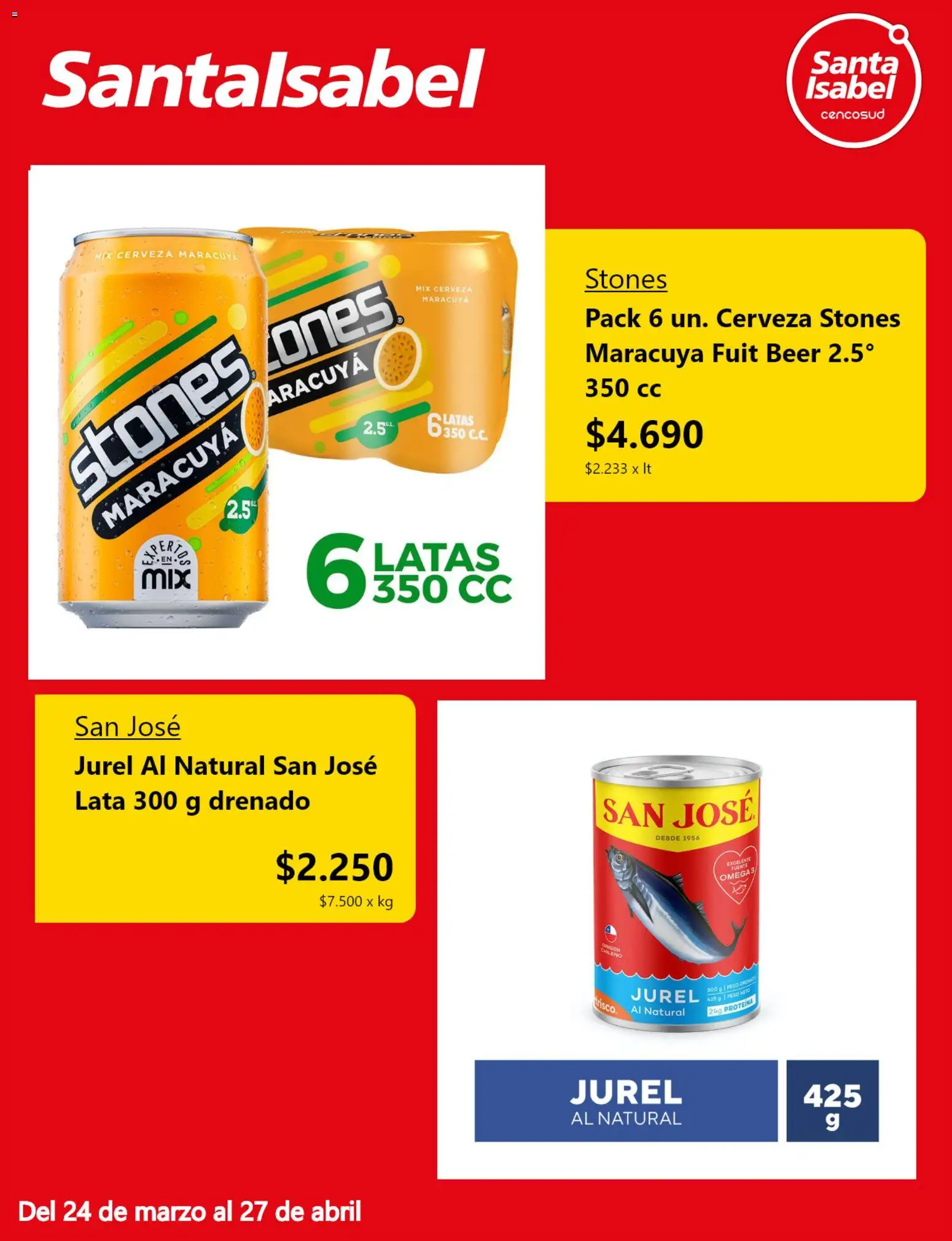 Santa Isabel ofertas  │ válido desde el 24.03.2026 | Página: 3 | Productos: Peso, Cerveza, Fuente